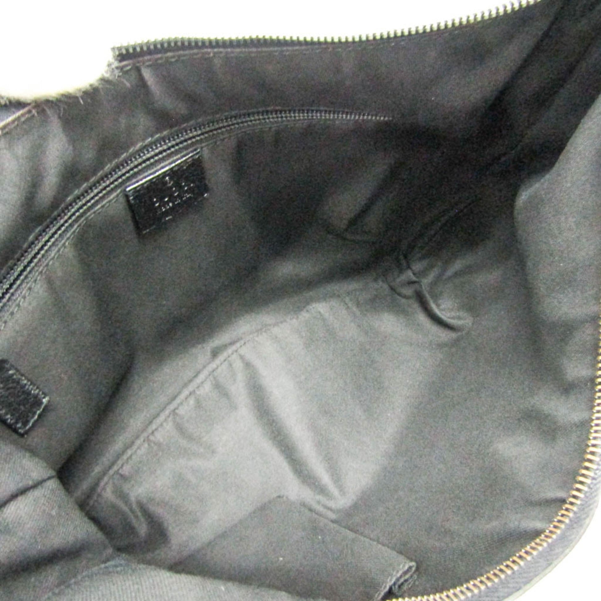 Gucci Gg Canvas Black Gg Canvas Leather Shoulder Bag