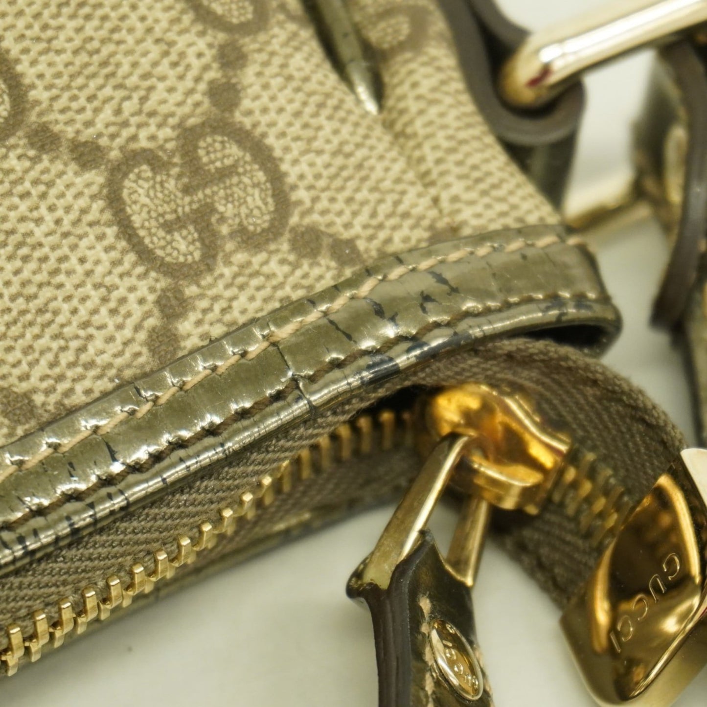 Gucci Beige Brown Pvc Handbag