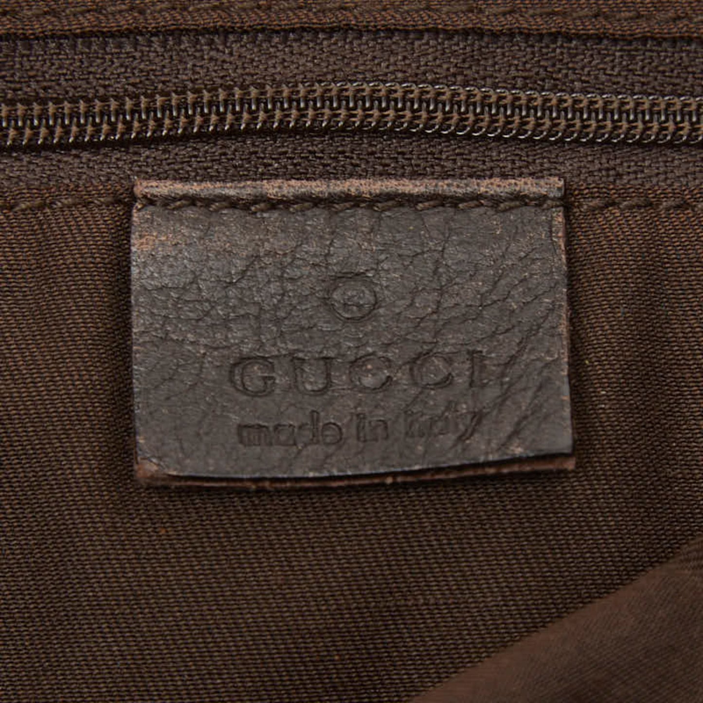 Gucci Beige Brown Canvas Leather Shoulder Bag