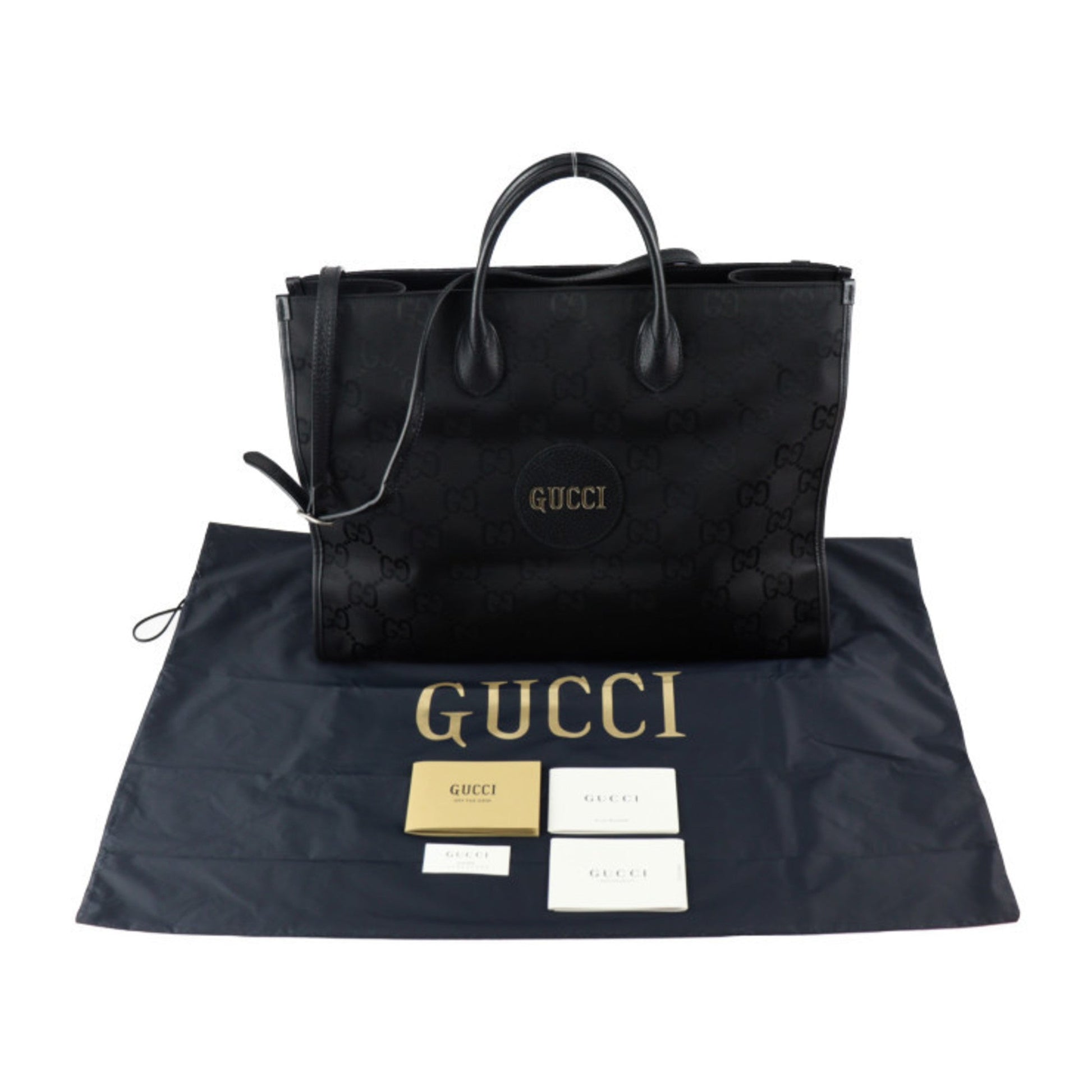 Gucci Black Nylon Leather Handbag Shoulder Bag