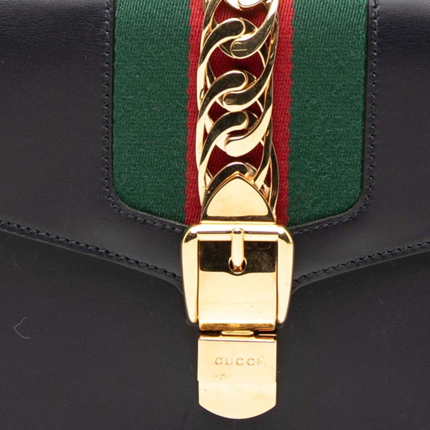 Gucci Navy Leather Shoulder Bag