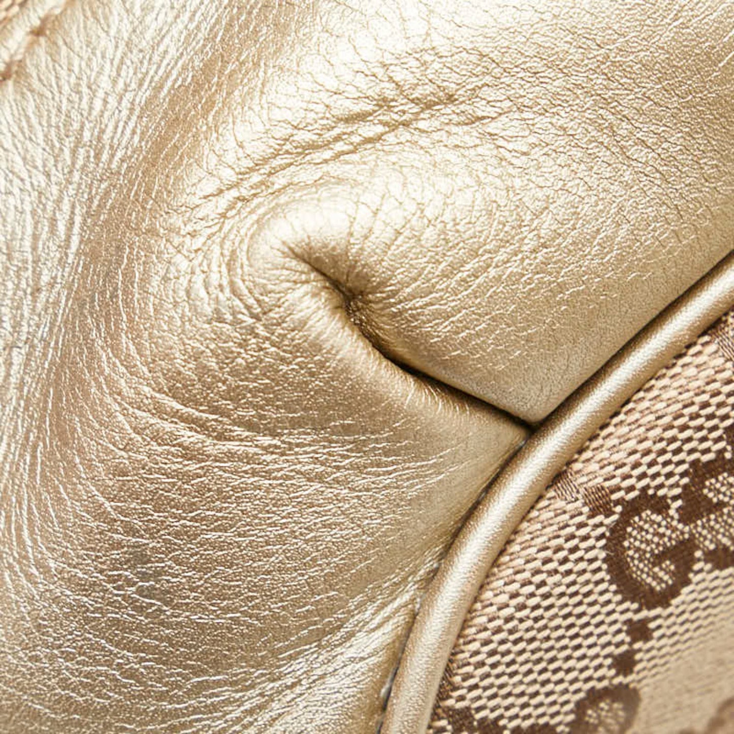 Gucci Gg Canvas Beige Champagne Gold Gg Canvas Leather Handbag Shoulder Bag