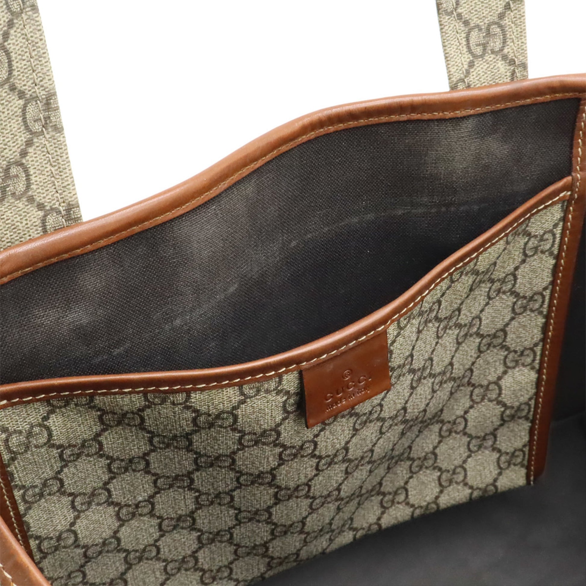 Gucci Beige Brown Gg Supreme Shoulder Bag Tote Bag