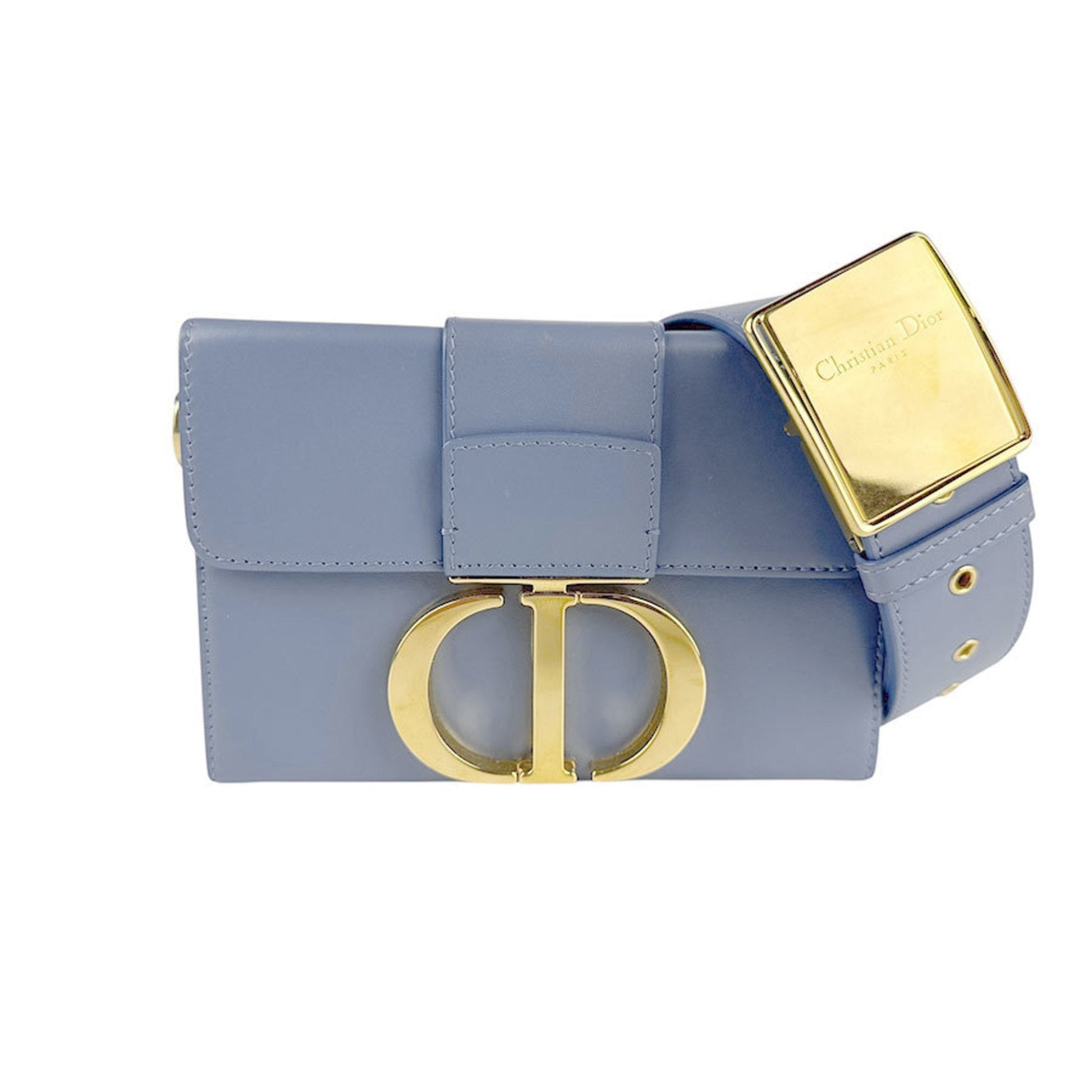Dior Handbag Christian Shoulder Bag 5 Leather Blue