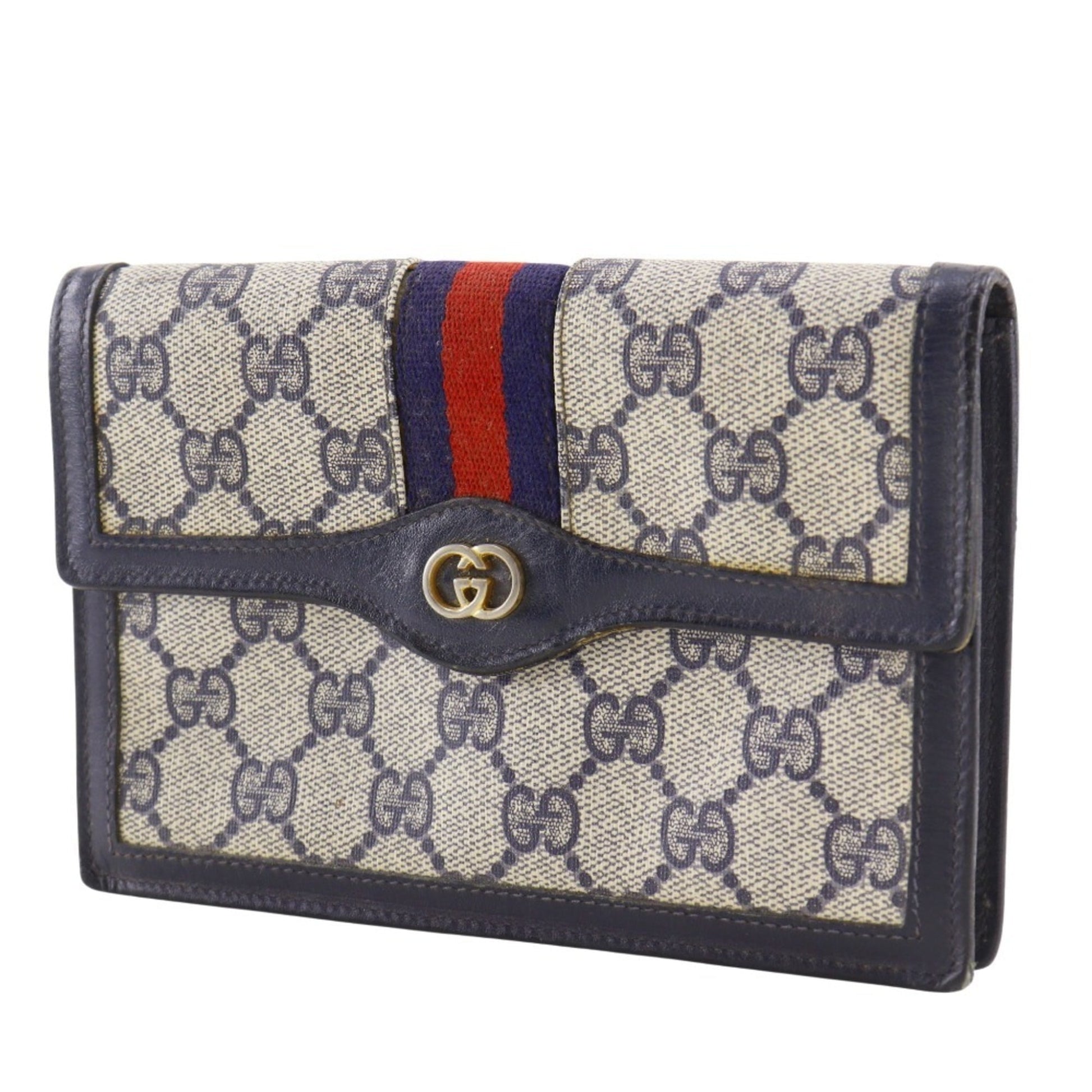Gucci Navy Gg Supreme Pouch