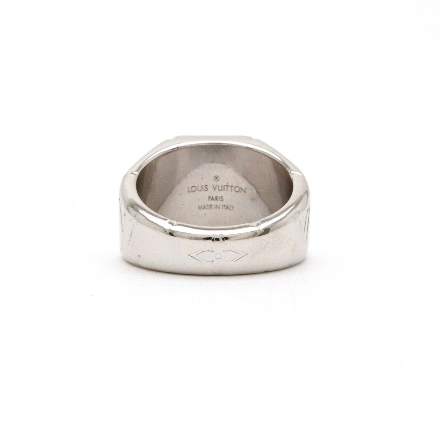 LOUIS VUITTON Signet ring monogram M size #19 No. 19 Silver color M62487