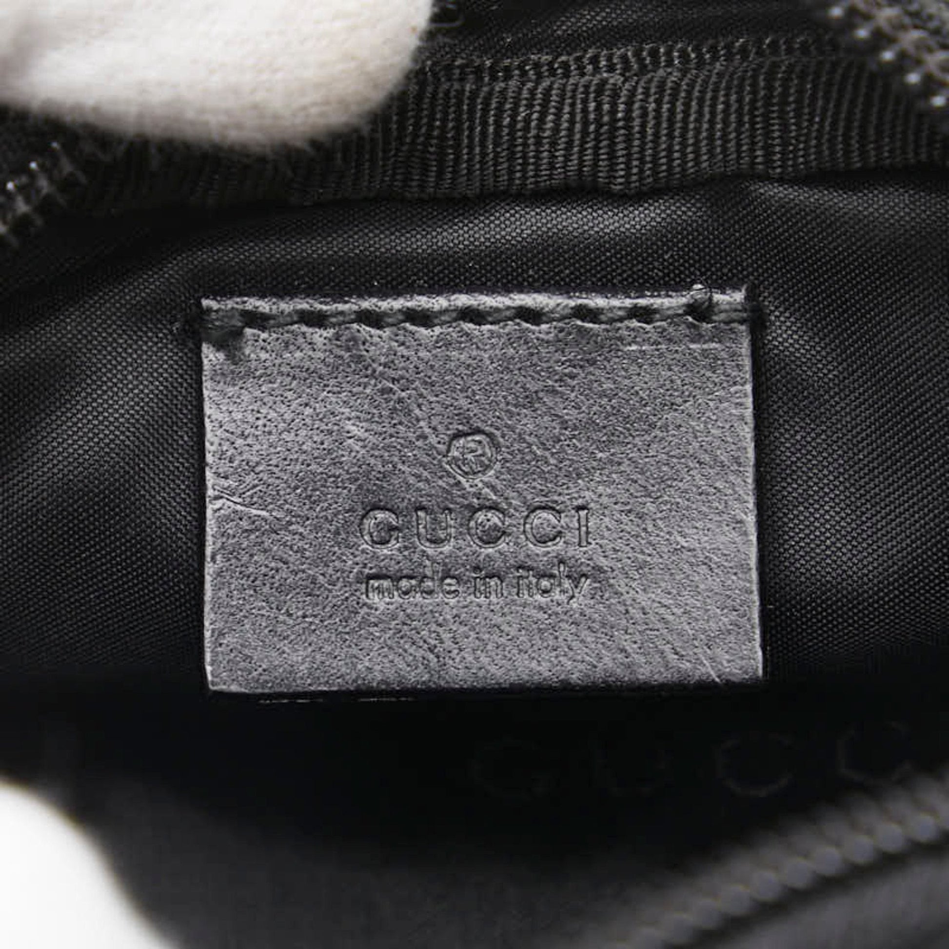 Gucci Black Nylon Leather Pouch