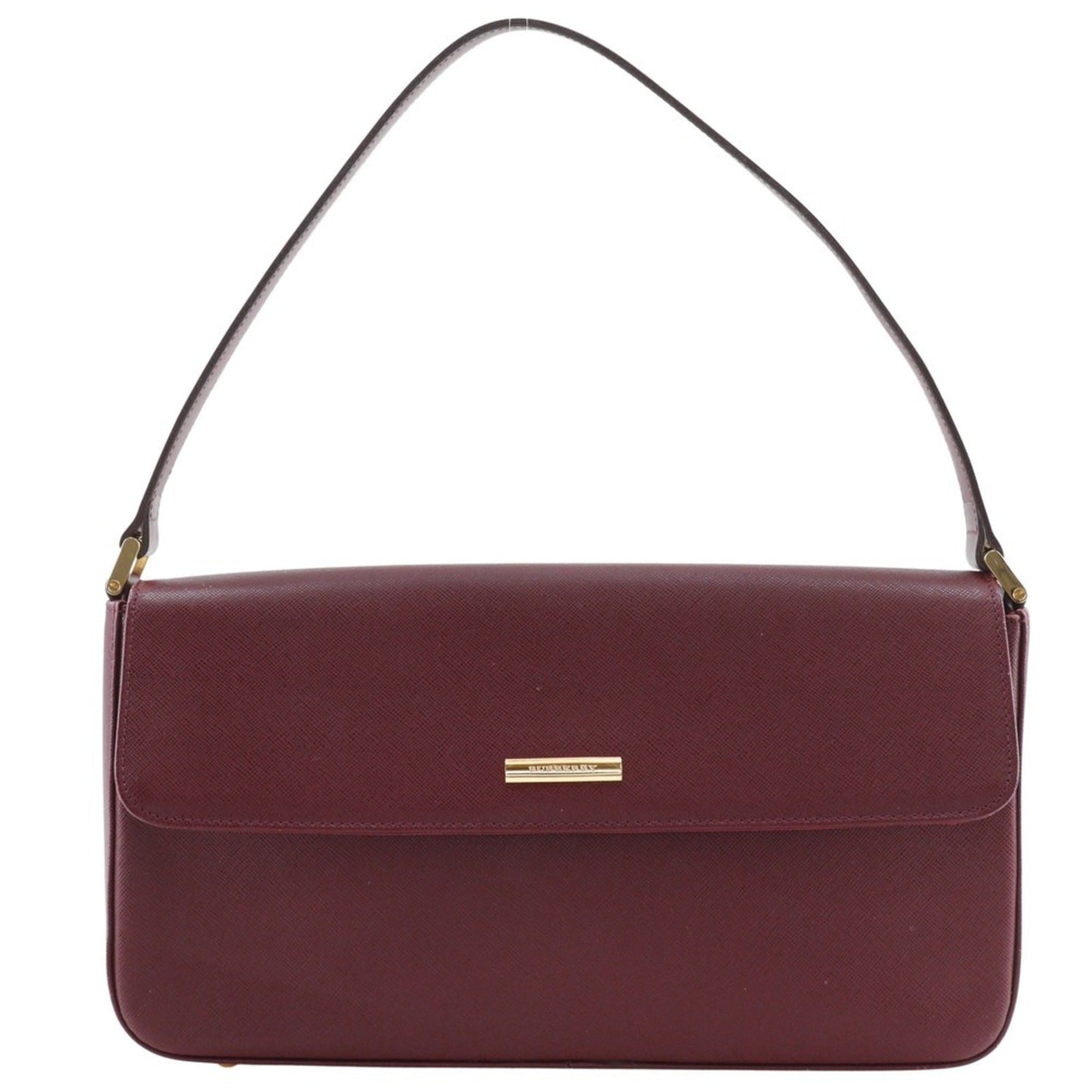 Burberry Bordeaux Color Shoulder Bag Leather Red
