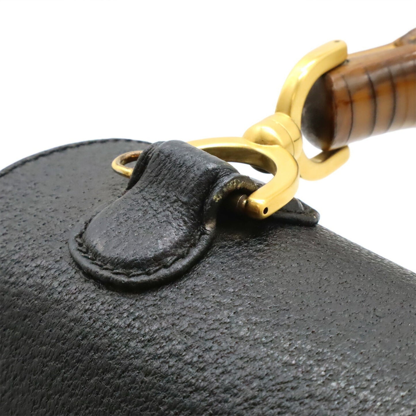 Gucci Black Bamboo Leather Handbag Shoulder Bag
