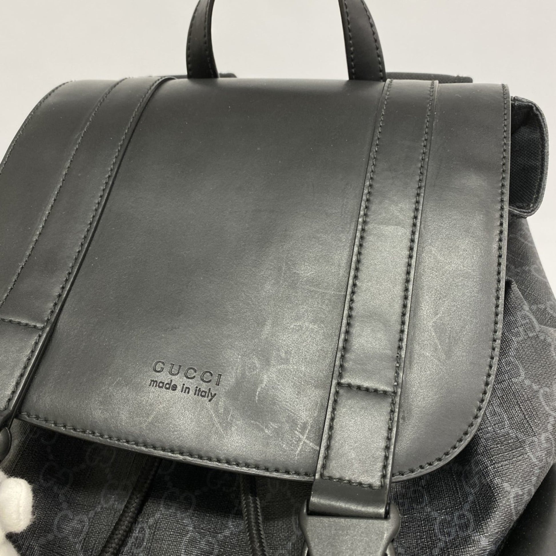 Gucci Black Pvc Backpack