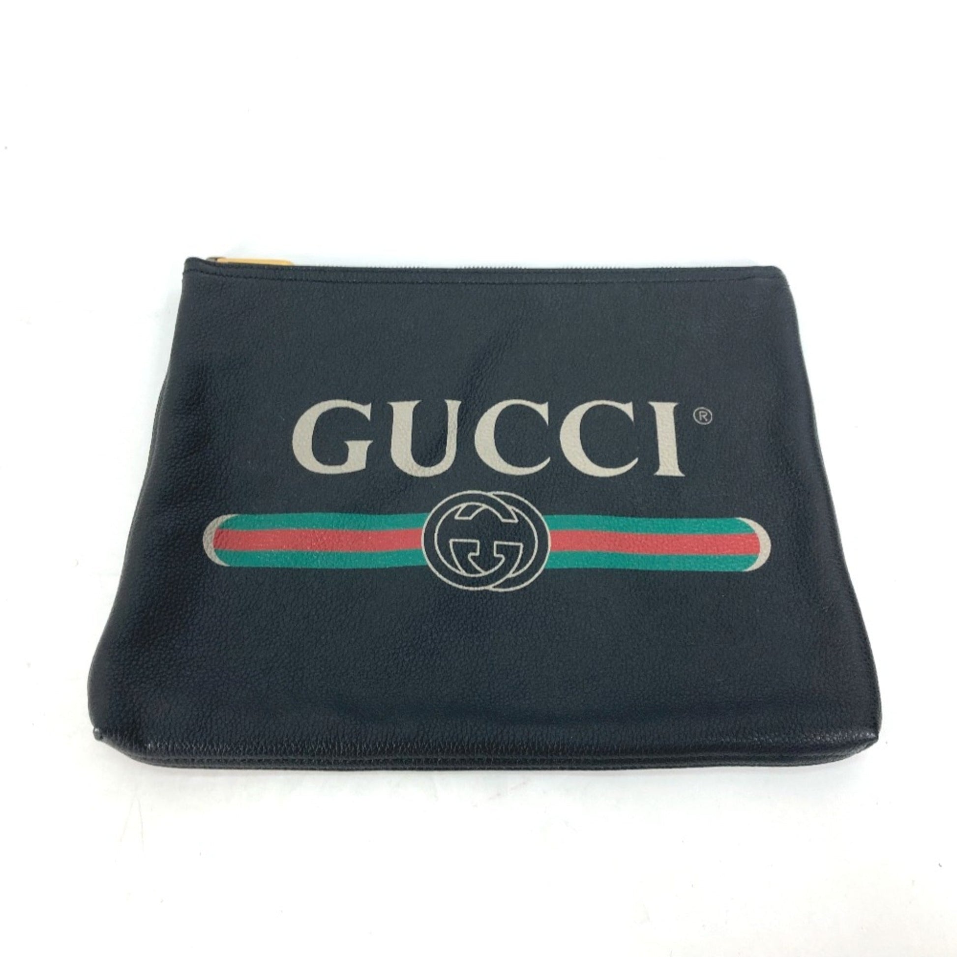 Gucci Black Leather Clutch Bag