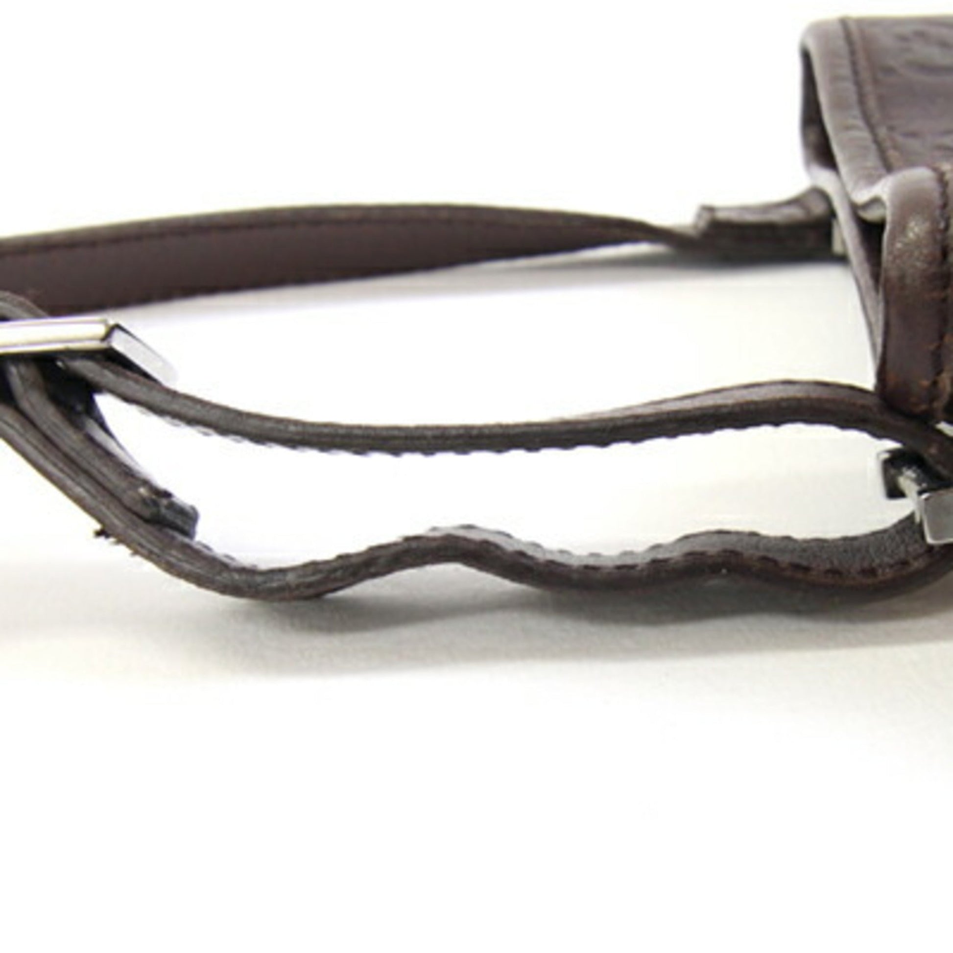 Gucci Dark Brown Leather Pochette Shoulder Bag