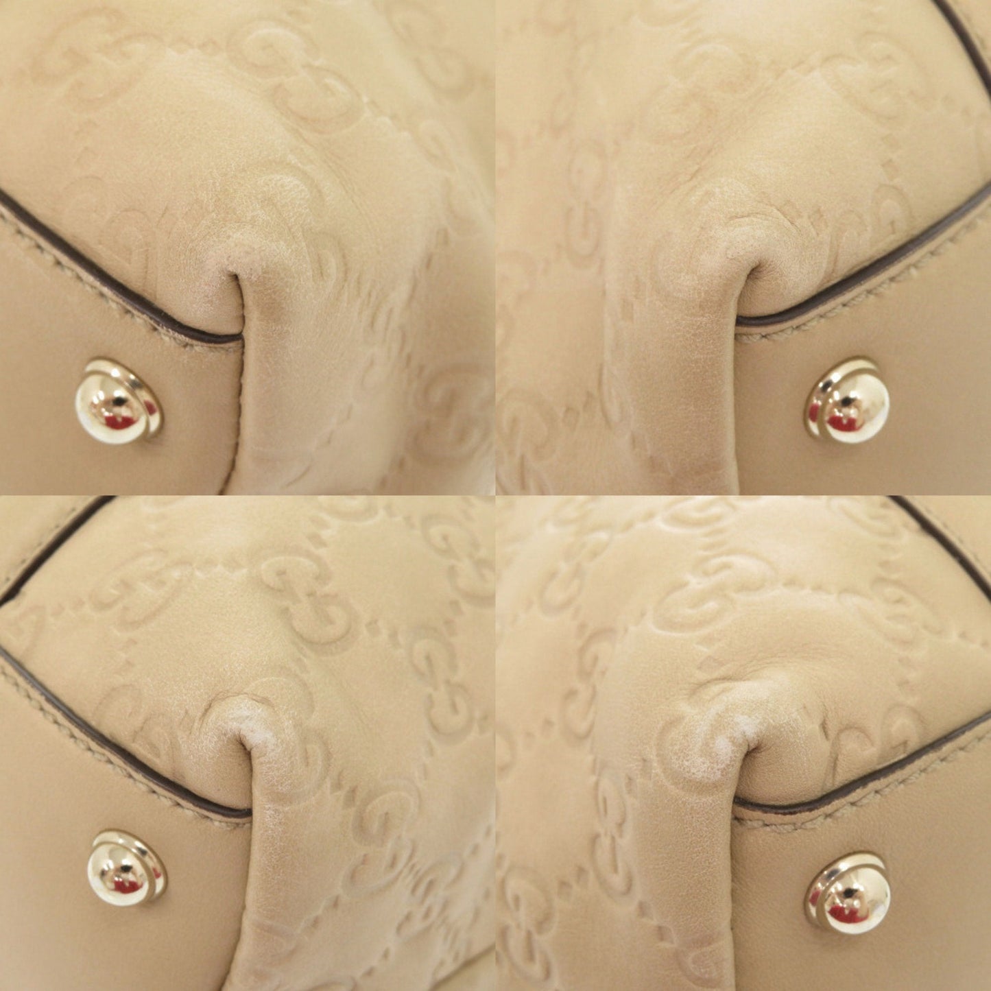 Gucci Beige Leather Handbag Tote Bag