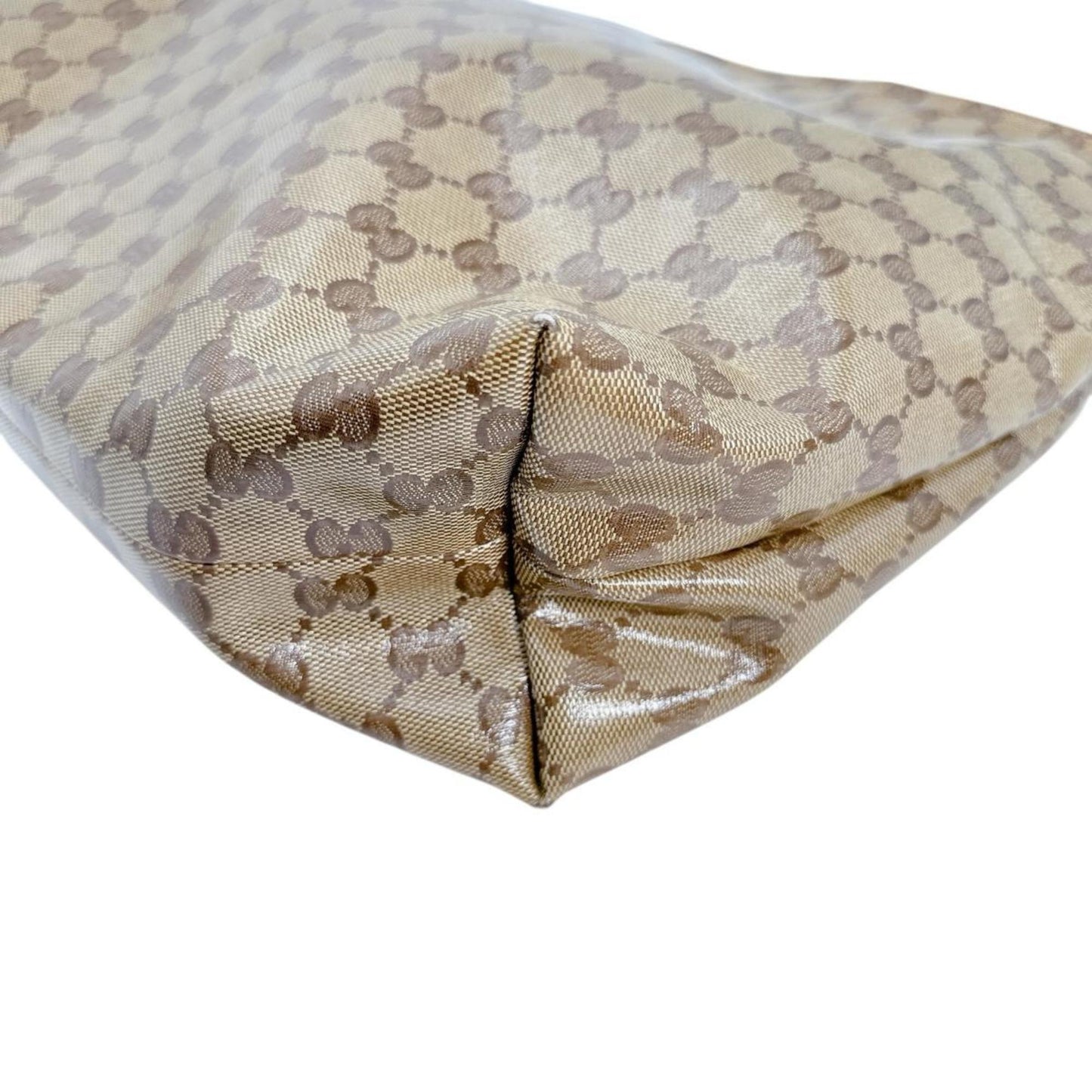Gucci Brown Coated Canvas Pvc Shoulder Bag