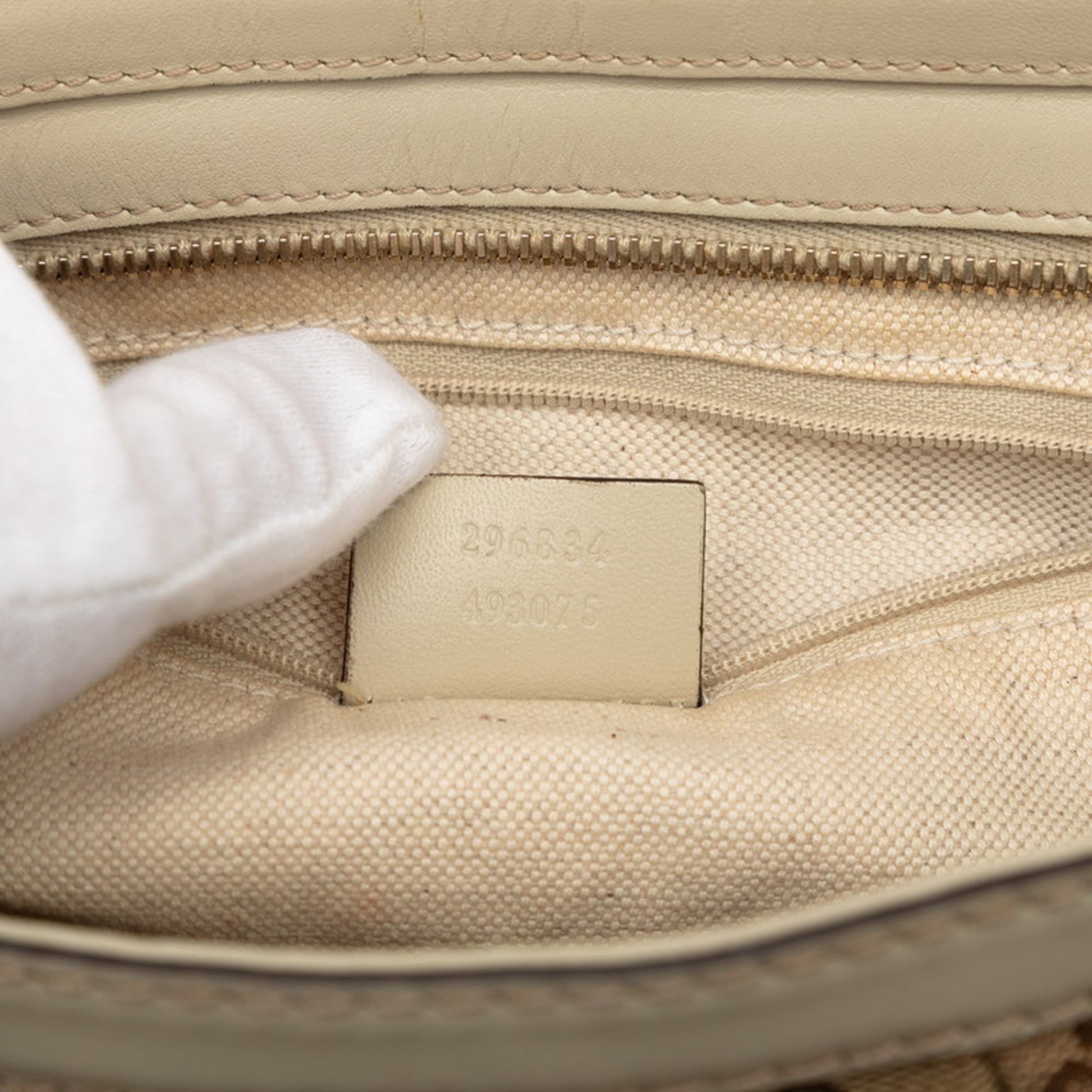 Gucci Beige Gg Canvas Shoulder Bag