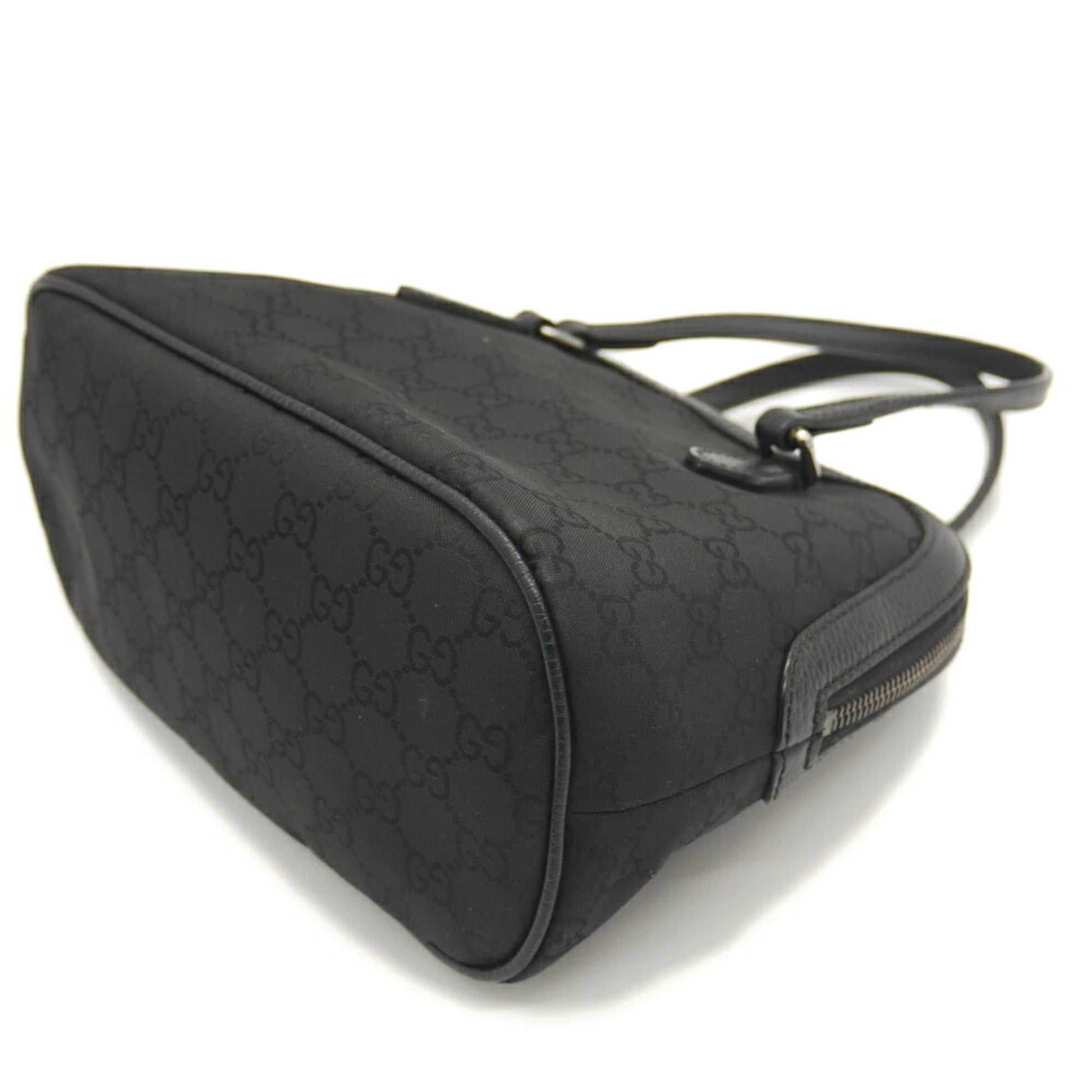Gucci Black Nylon Leather Handbag Shoulder Bag