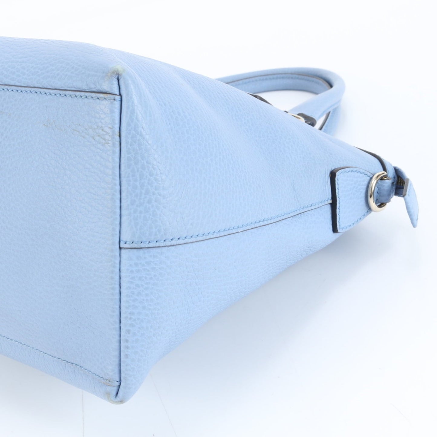 Gucci Light Blue Leather Handbag Tote Bag