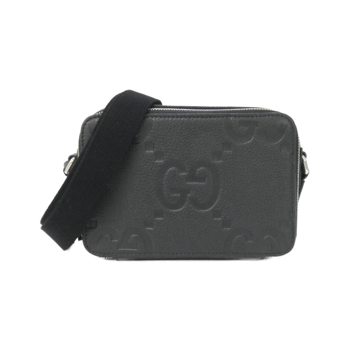 Gucci Black Gg Leather Shoulder Bag