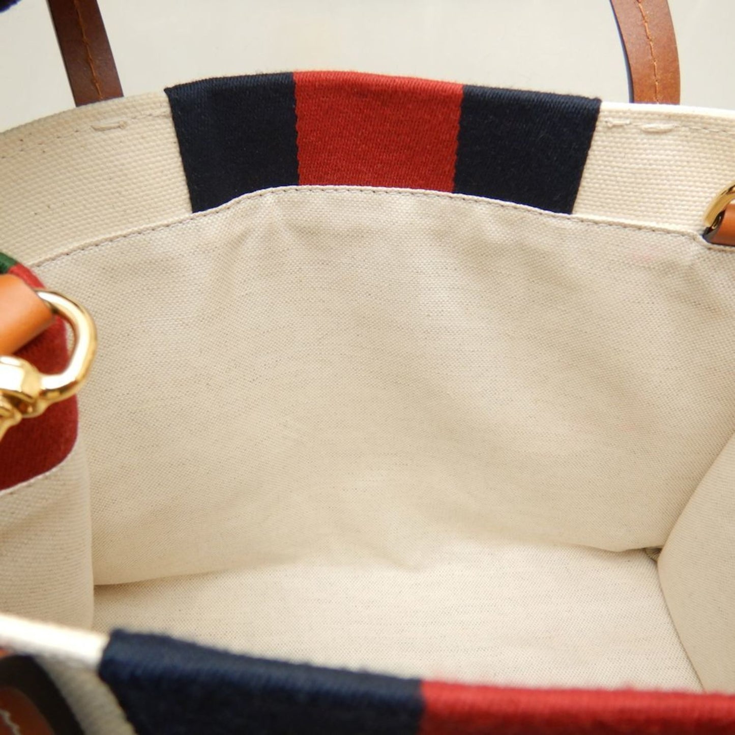 Gucci Brown Ivory Canvas Tote Bag
