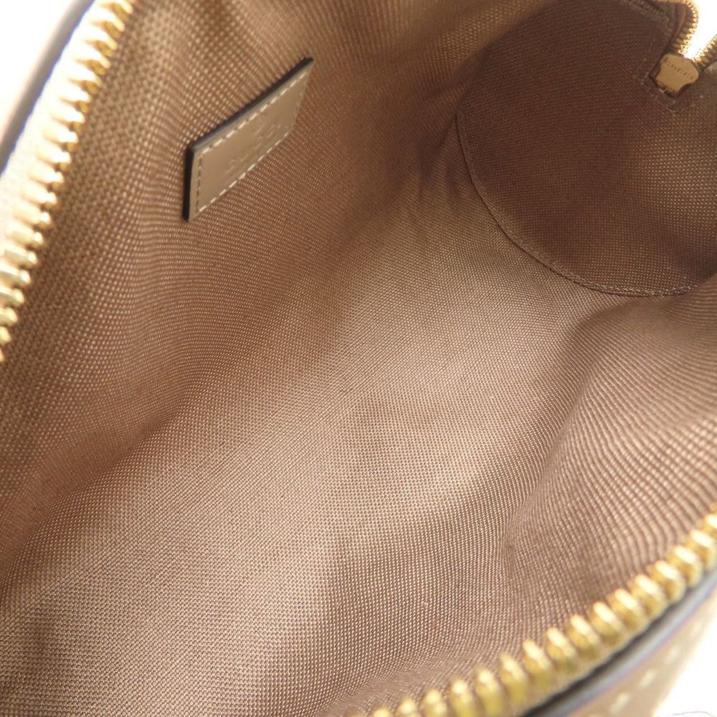 Gucci Gold Gg Canvas Leather Shoulder Bag