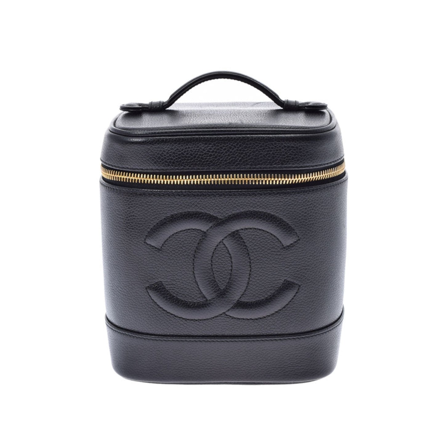 Chanel Vanity Black Ladies Caviar Skin Handbag