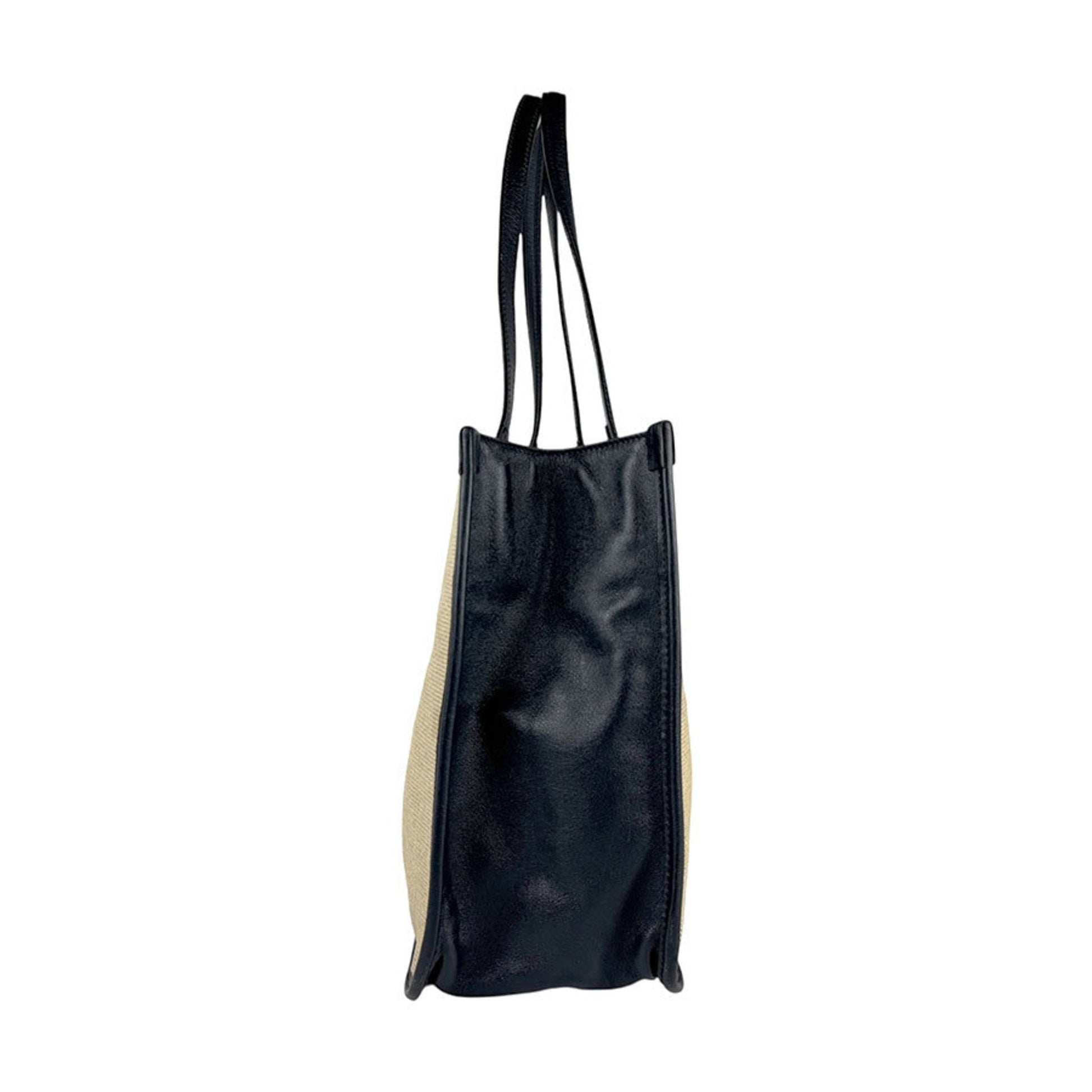Gucci Beige Navy Canvas Leather Shoulder Bag