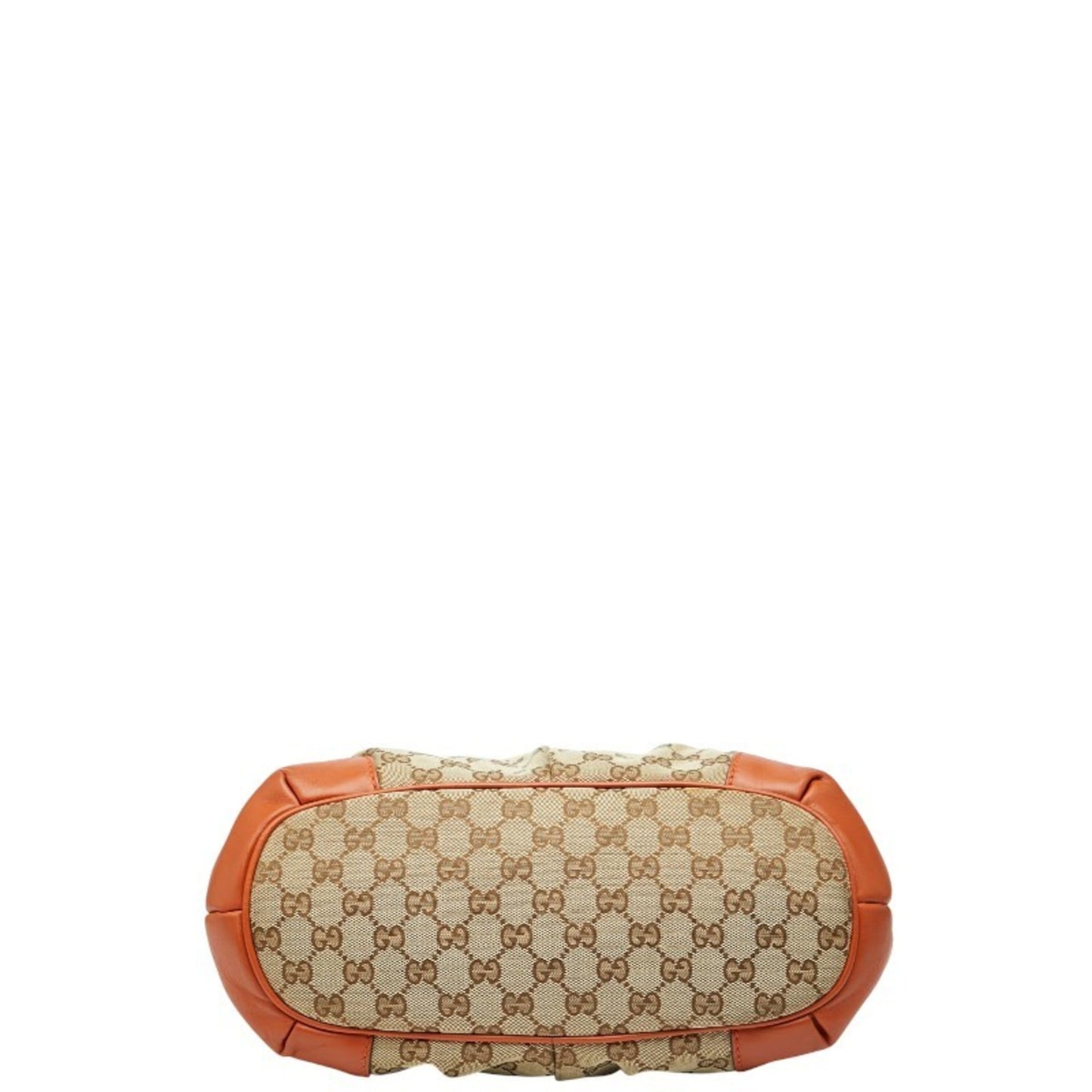 Gucci Beige Orange Canvas Leather Handbag Shoulder Bag