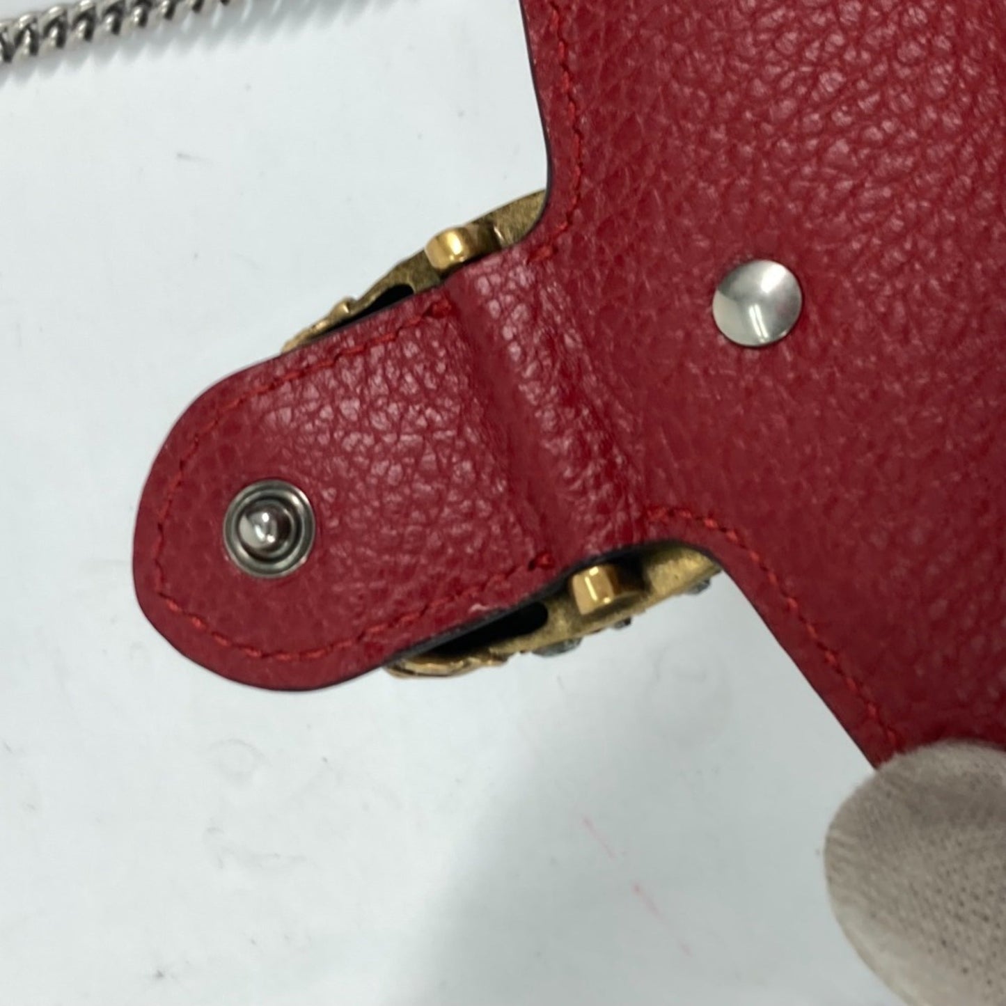 Gucci Red Color Leather Clutch Bag Pouch Shoulder Bag