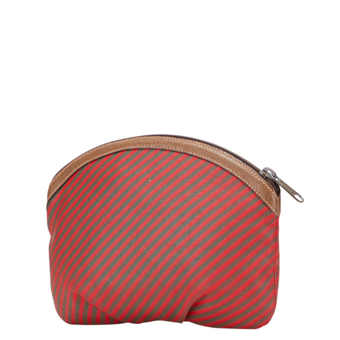 Gucci Brown Red Color Pvc Leather Pouch