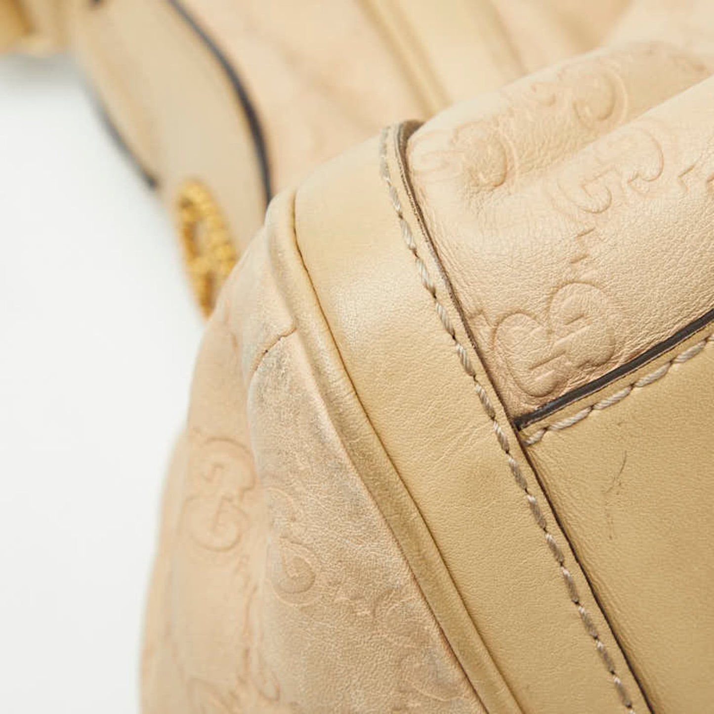 Gucci Beige Gg Leather Leather Handbag