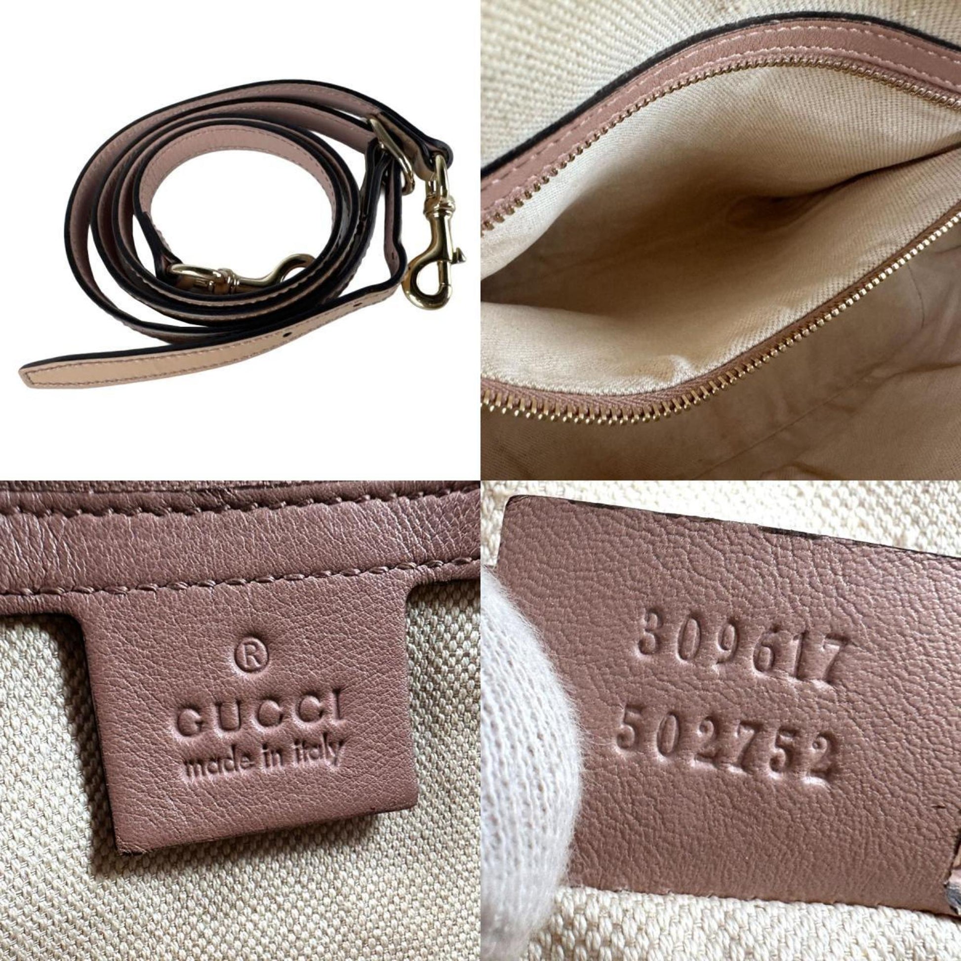 Gucci Pink Beige Patent Leather Handbag Shoulder Bag