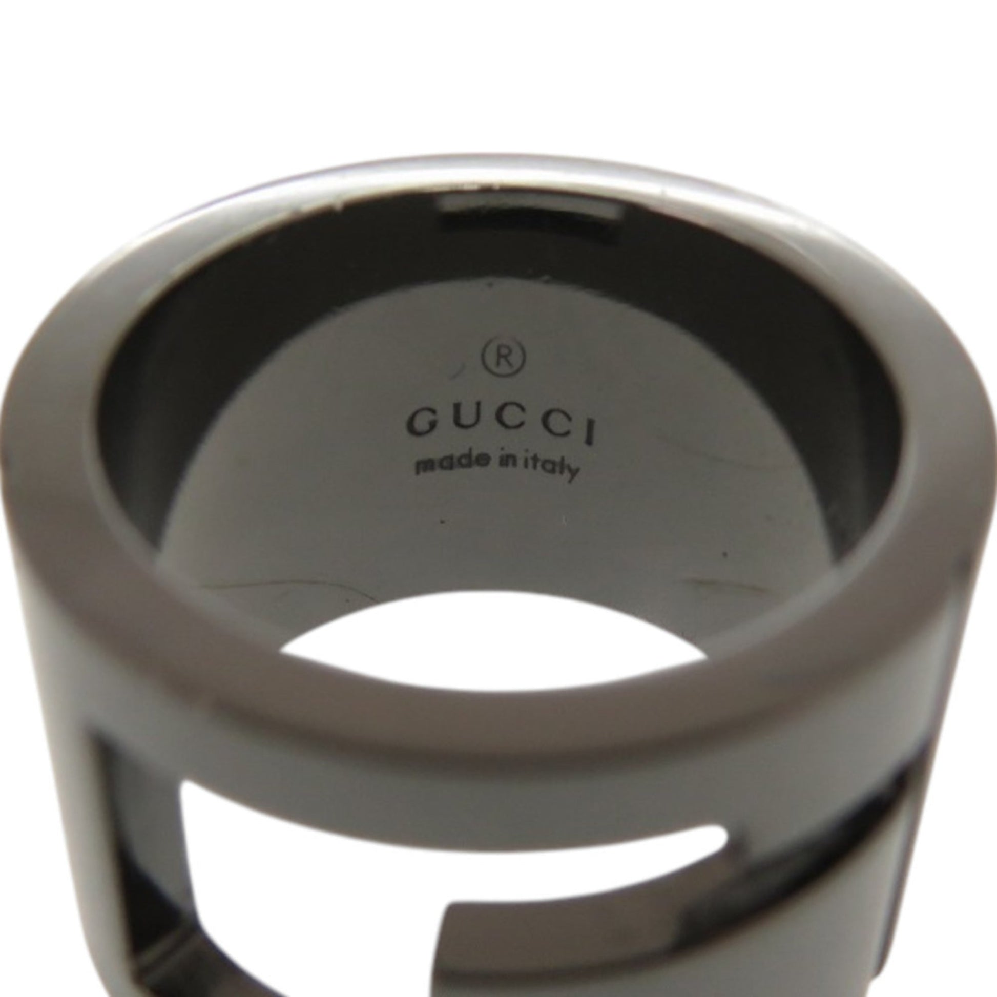 Gucci Gunmetal Silver 925 Band Ring