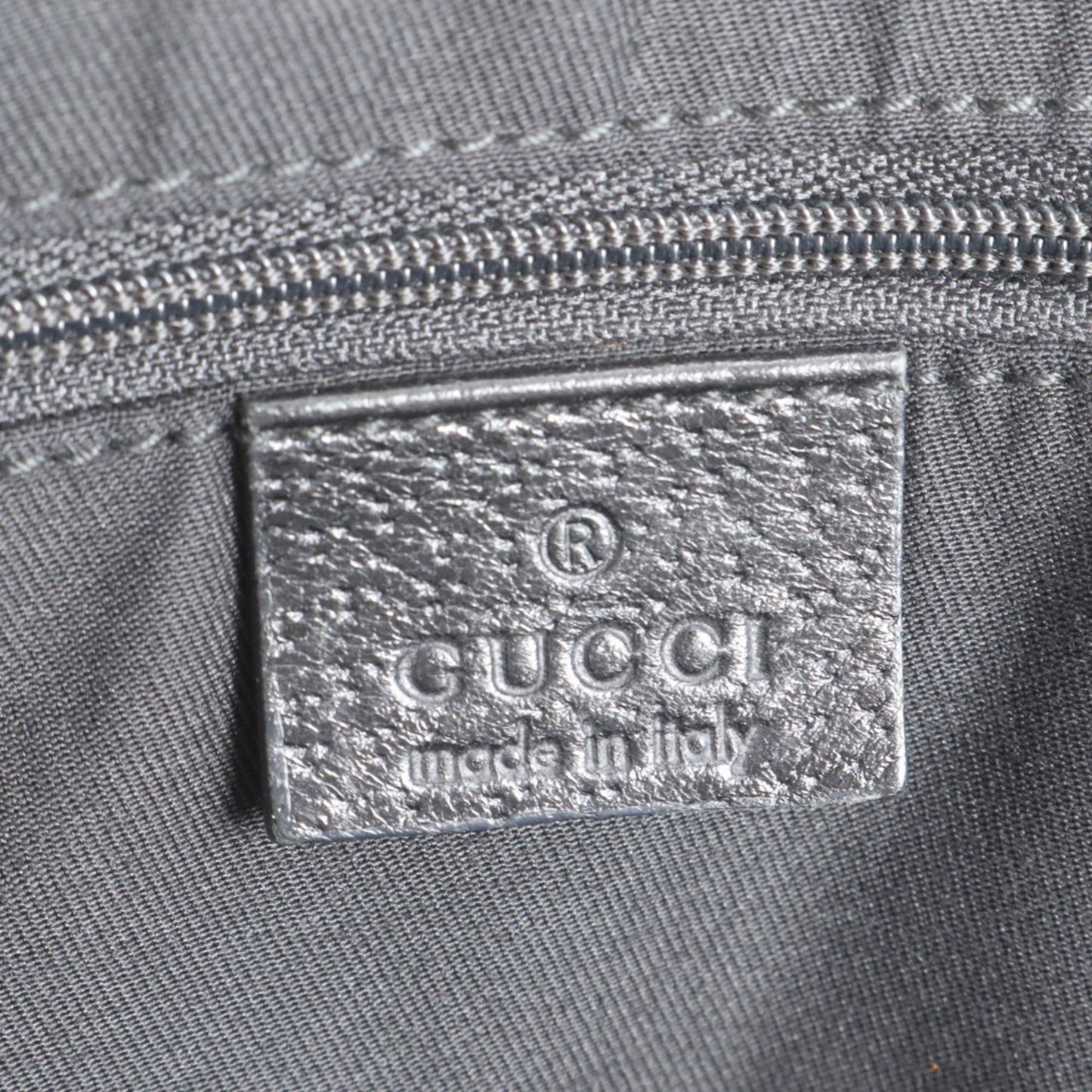 Gucci Black Leather Canvas Tote Bag