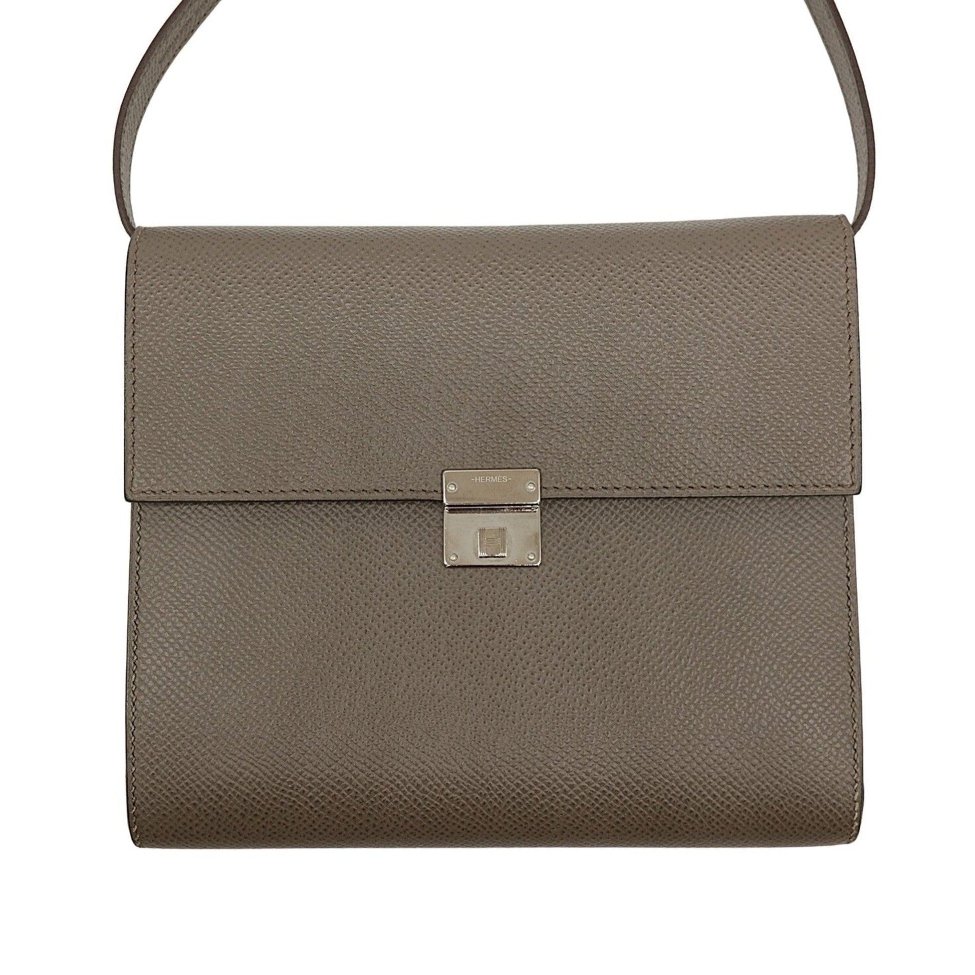 Hermes Etoupe Epsom Shoulder Bag Leather Gray Shoulder Bag 3