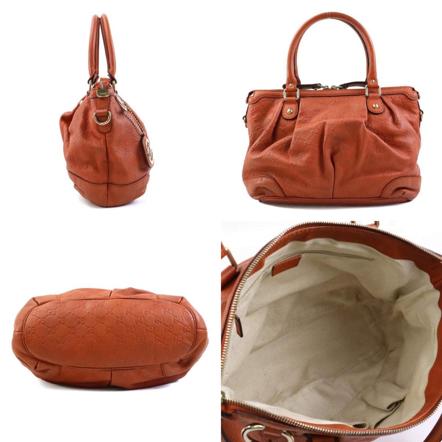 Gucci Sukey Orange Leather Handbag Shoulder Bag
