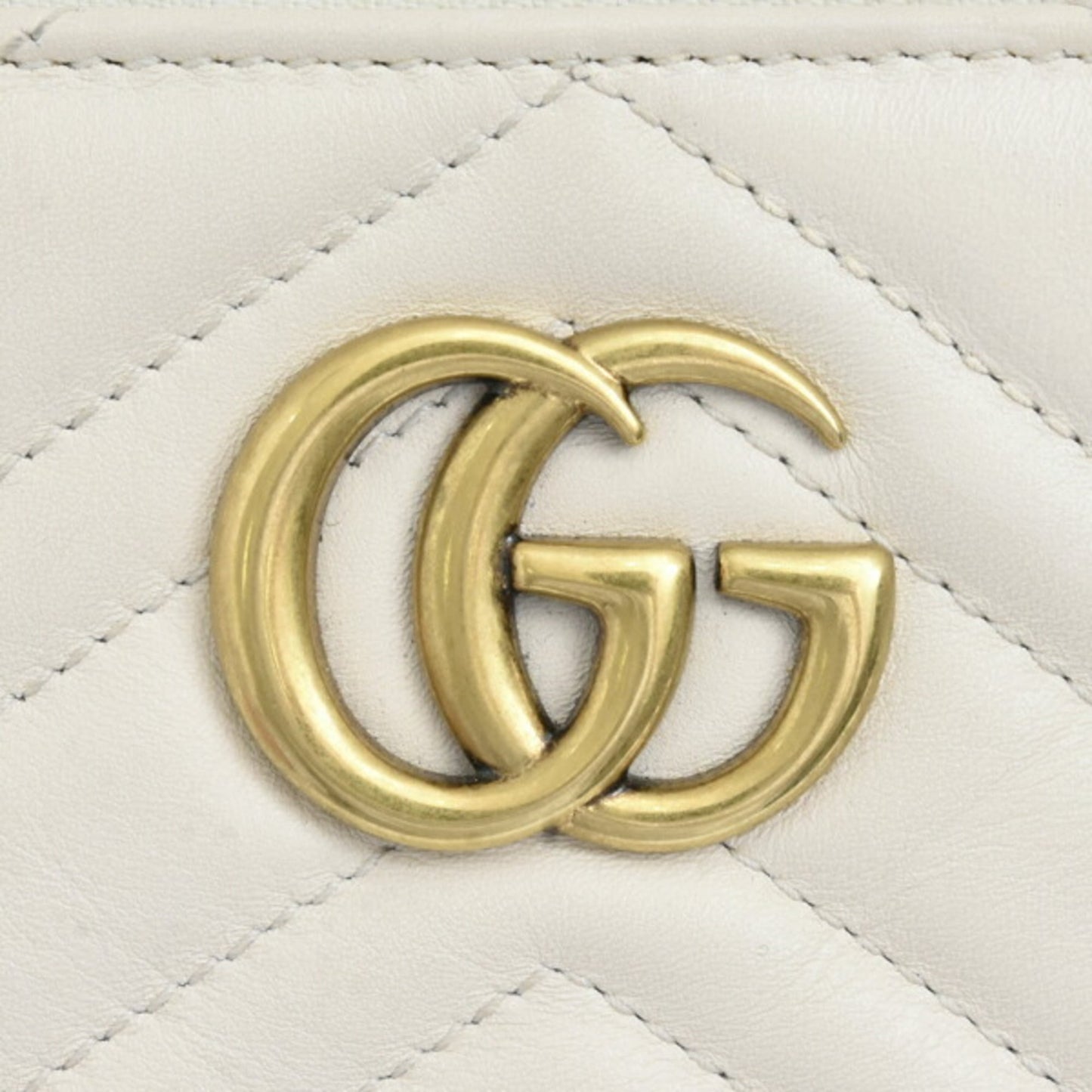 Gucci White Leather Pochette Pouch Shoulder Bag