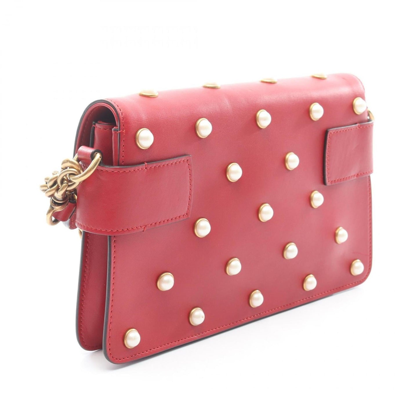 Gucci Red Color Leather Shoulder Bag