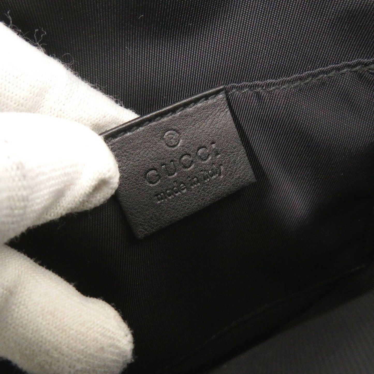 Gucci Black Nylon Gg Leather Fanny Pack Shoulder Bag