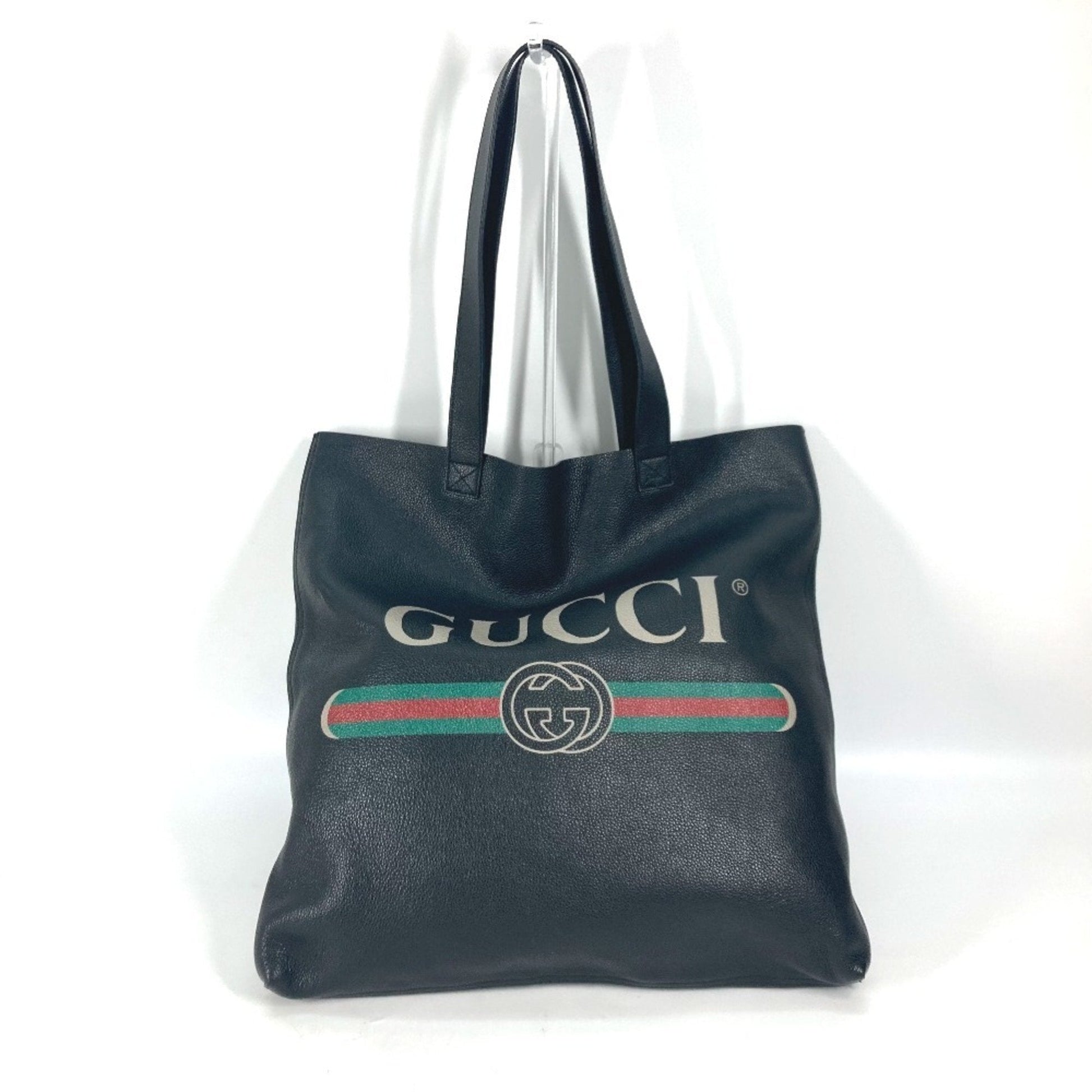 Gucci Sherry Line Black Leather Shoulder Bag Tote Bag