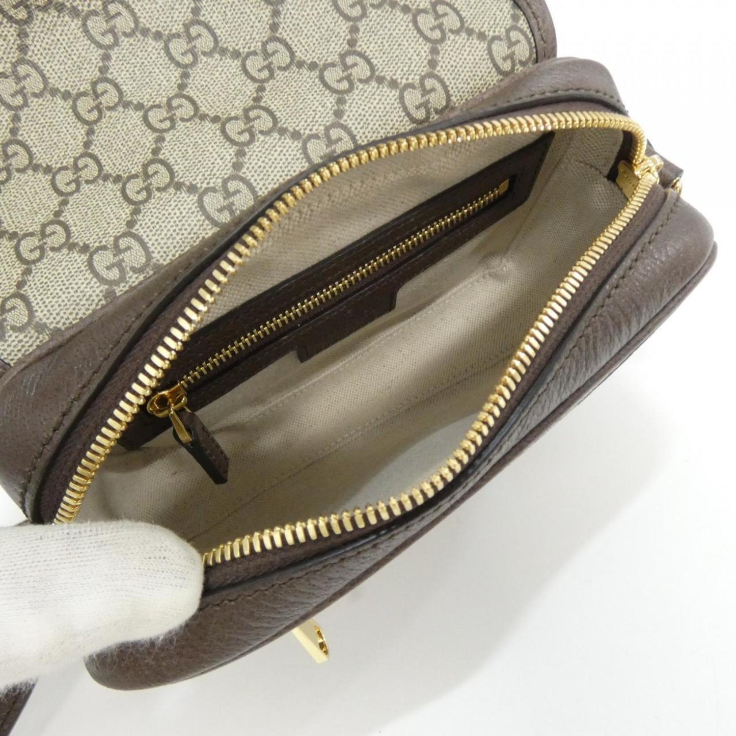 Gucci Beige Brown Gg Supreme Canvas Shoulder Bag