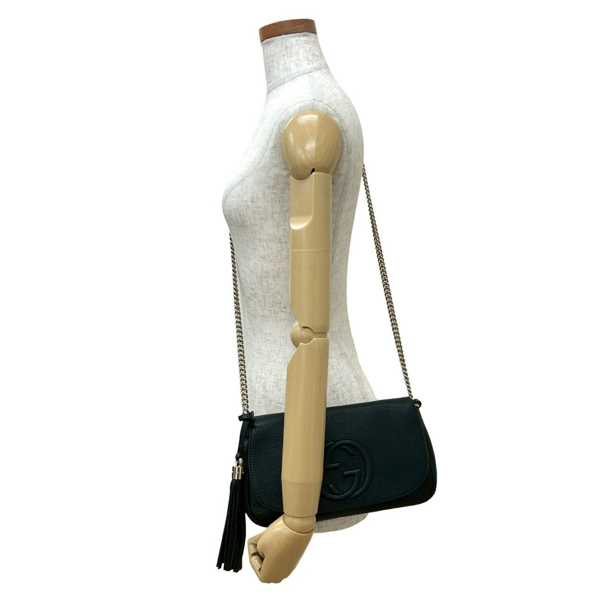 Gucci Black Leather Pochette Shoulder Bag