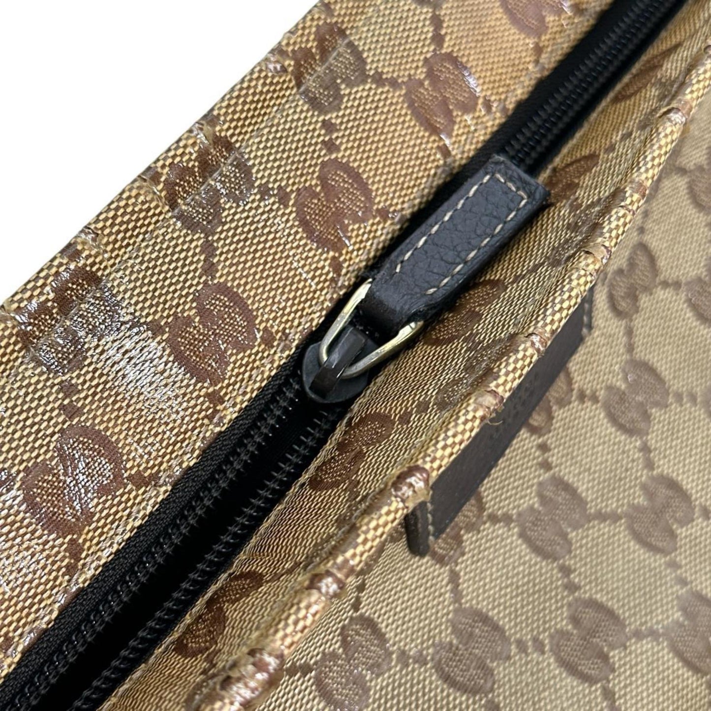 Gucci Brown Coated Canvas Pvc Shoulder Bag
