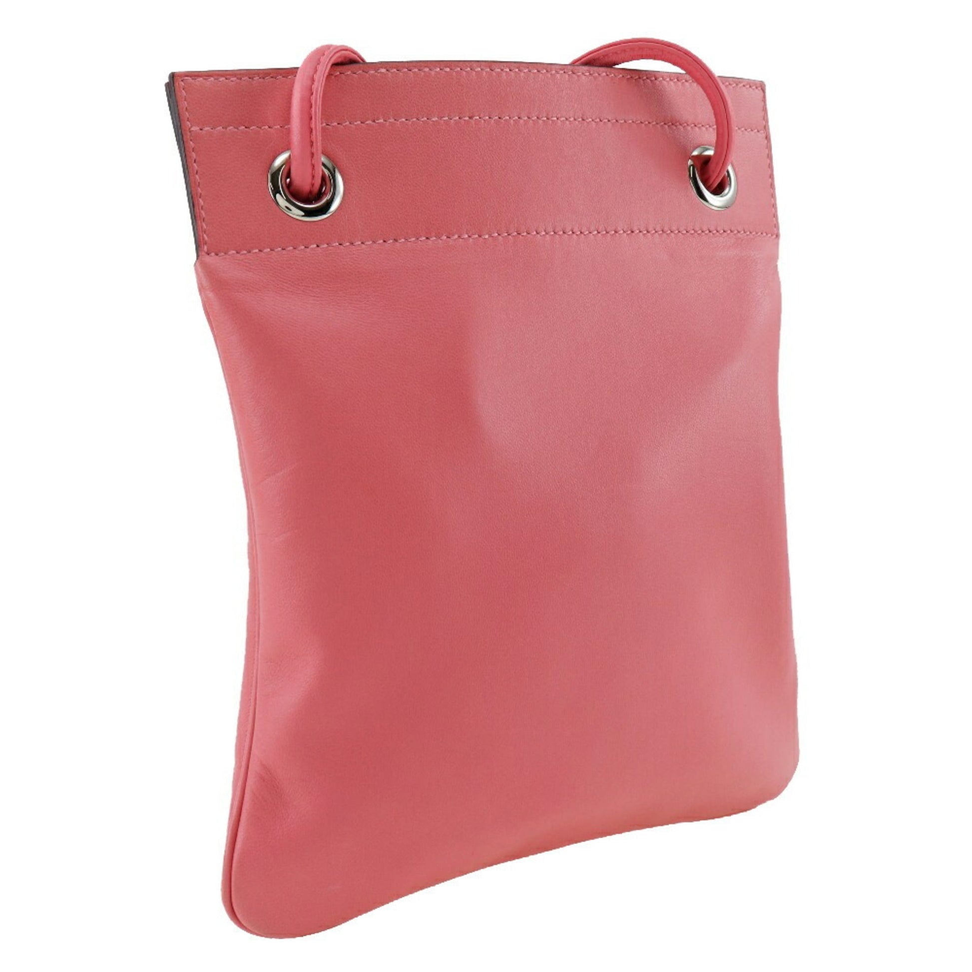 Hermes Shoulder Bag Leather Pink