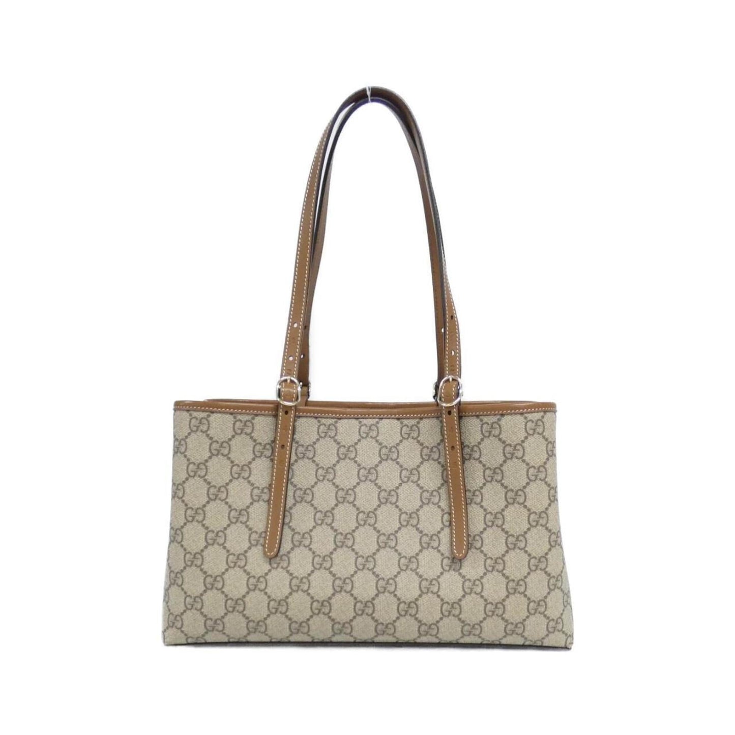 Gucci Beige Dark Brown Fabric Leather Handbag