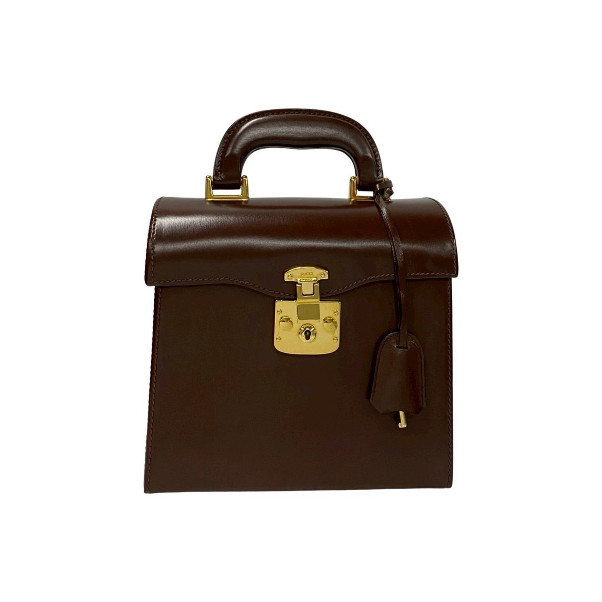 Gucci Brown Leather Handbag Tote Bag