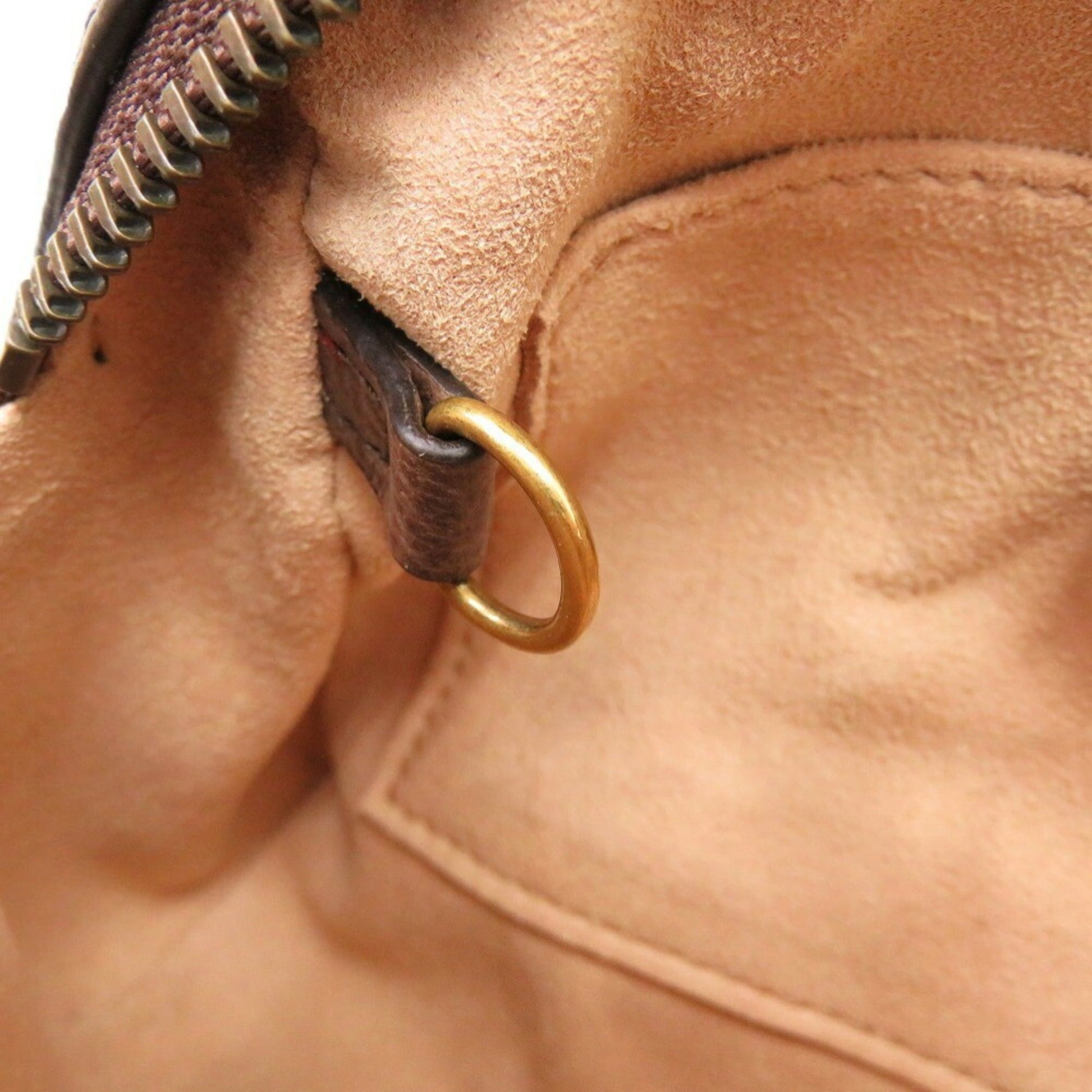 Gucci Brown Orange Gg Supreme Pvc Leather Shoulder Bag