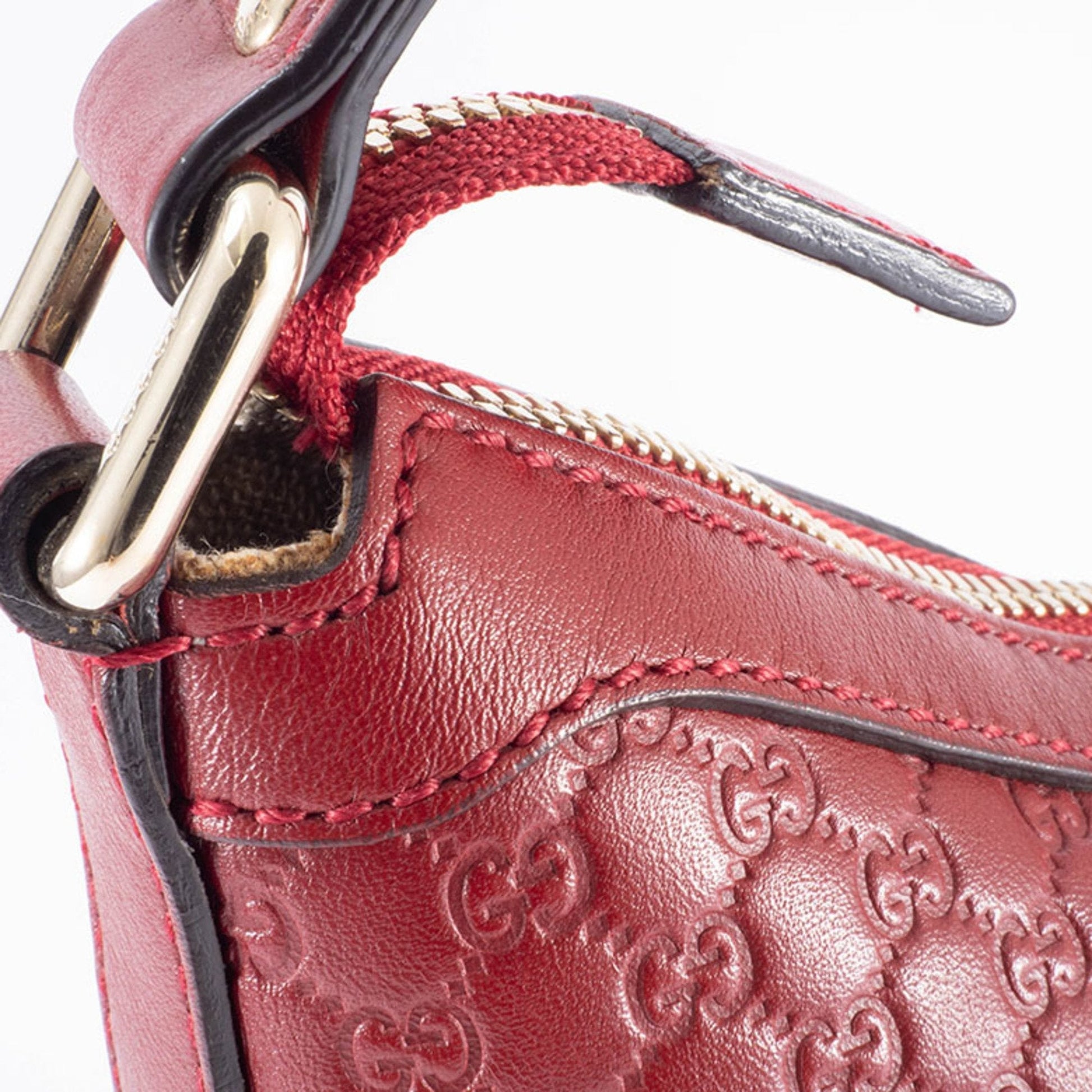 Gucci Microguccissima Red Color Leather Shoulder Bag