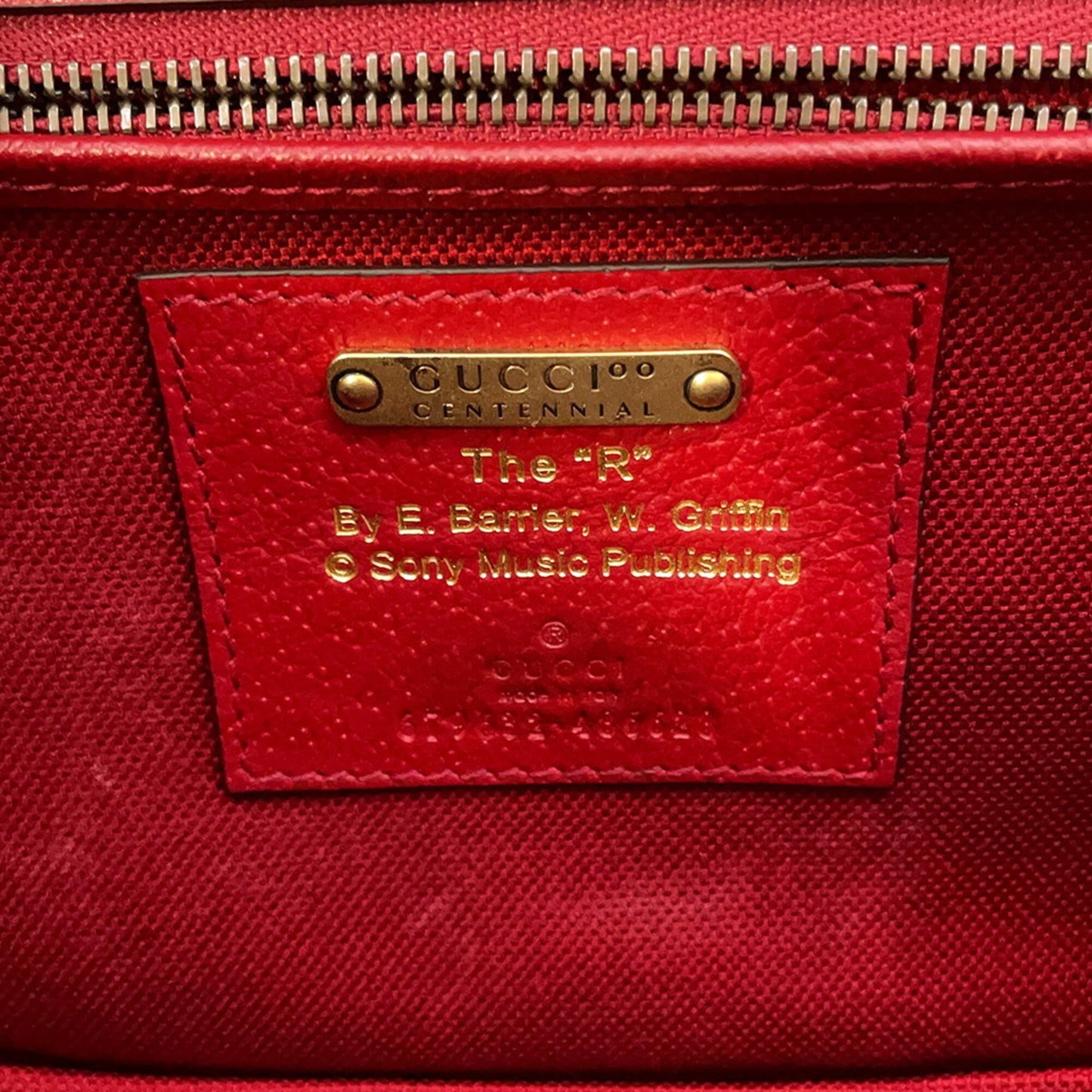 Gucci Ivory Red Color Leather Canvas Handbag