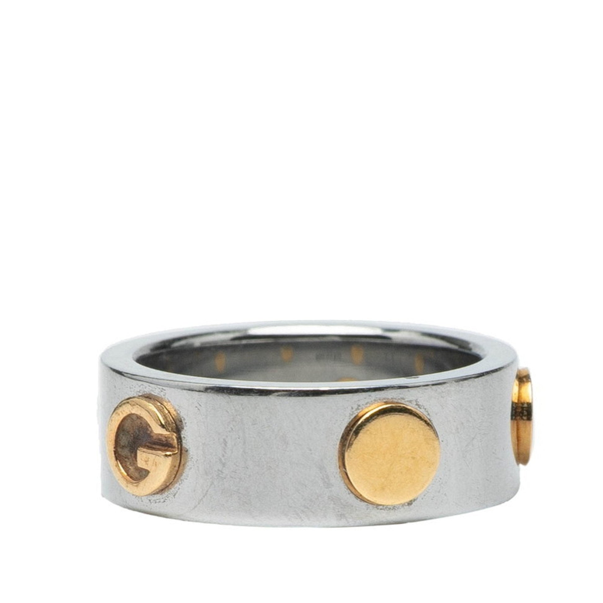 Gucci Silver Yellow Gold Band Ring