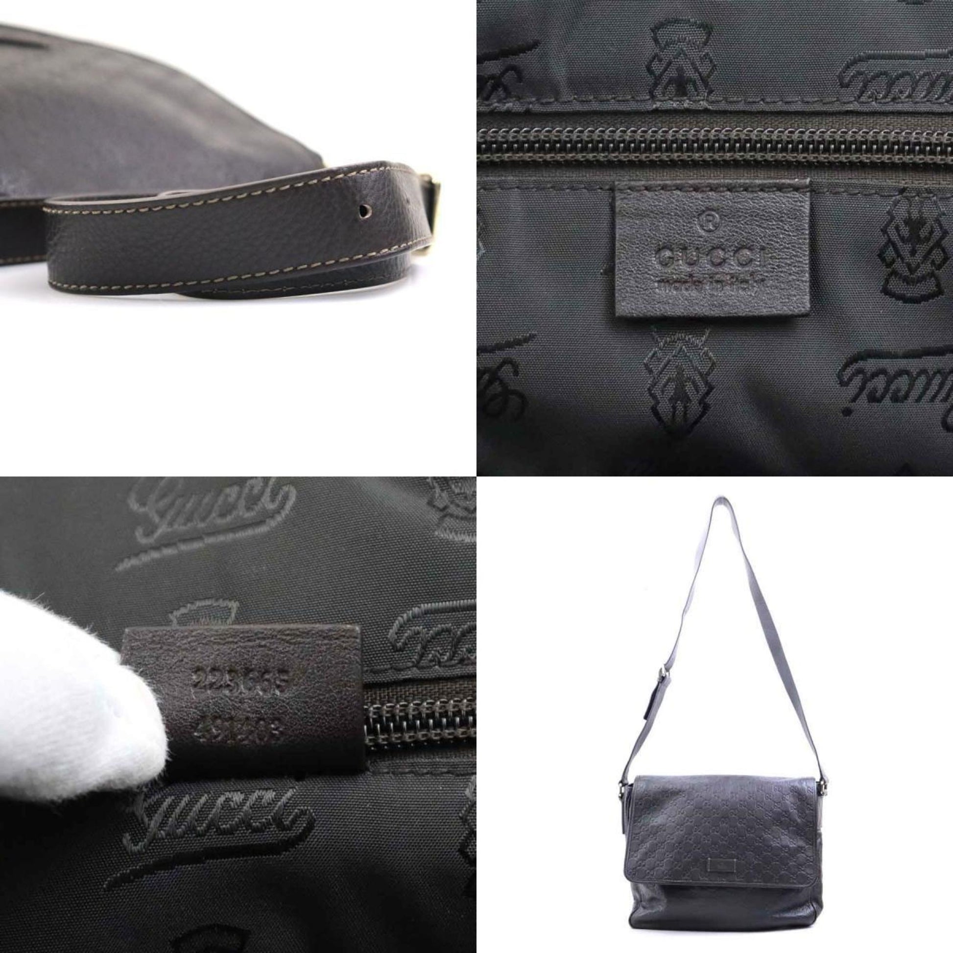 Gucci Dark Brown Leather Shoulder Bag